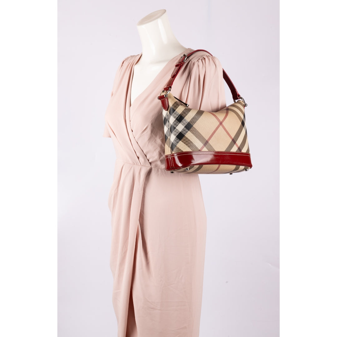 Burberry Nova Check Beige/Red Baguette