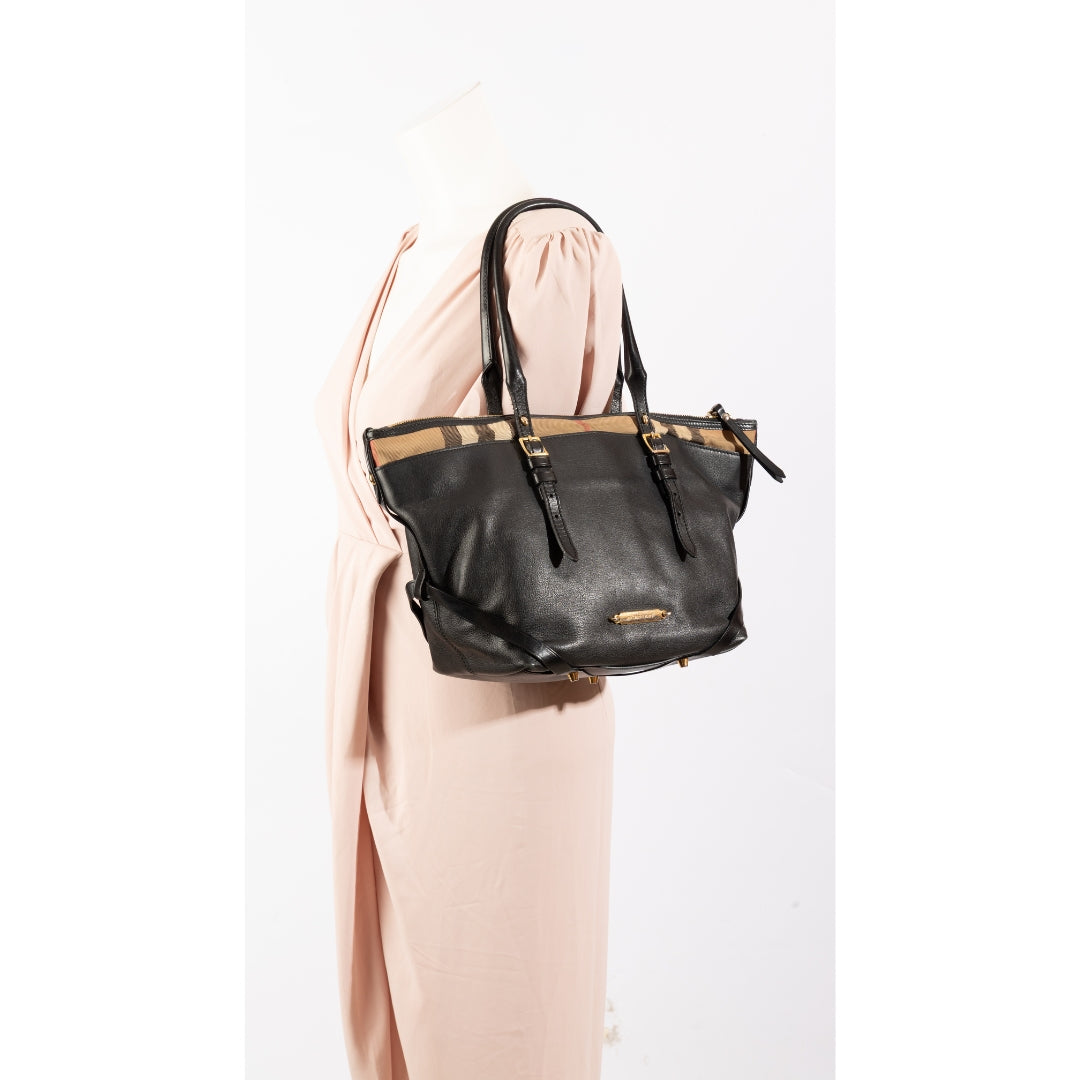 Burberry Black House Check Canvas Salisbury Tote