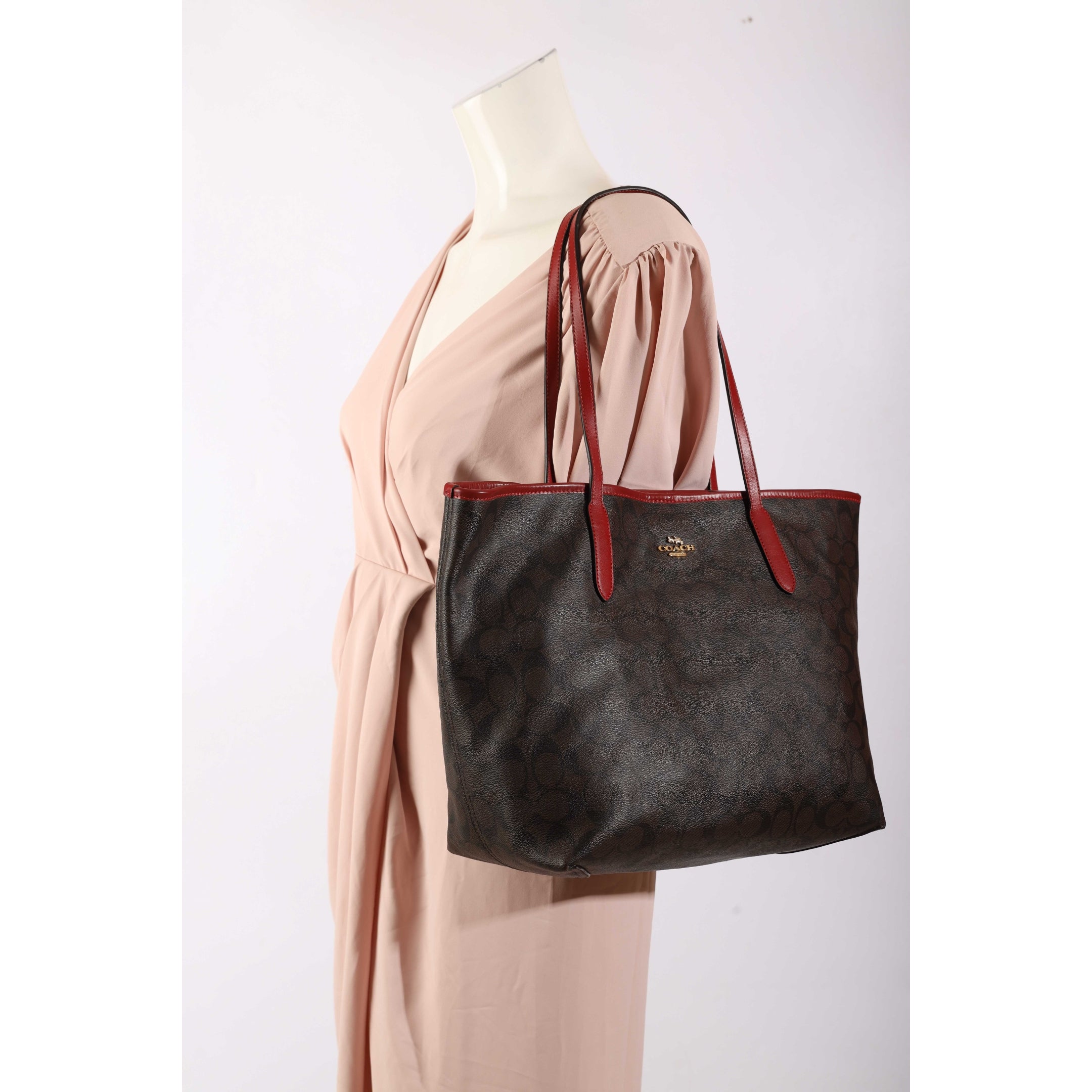 Coach City Textured Logo Tote Bag