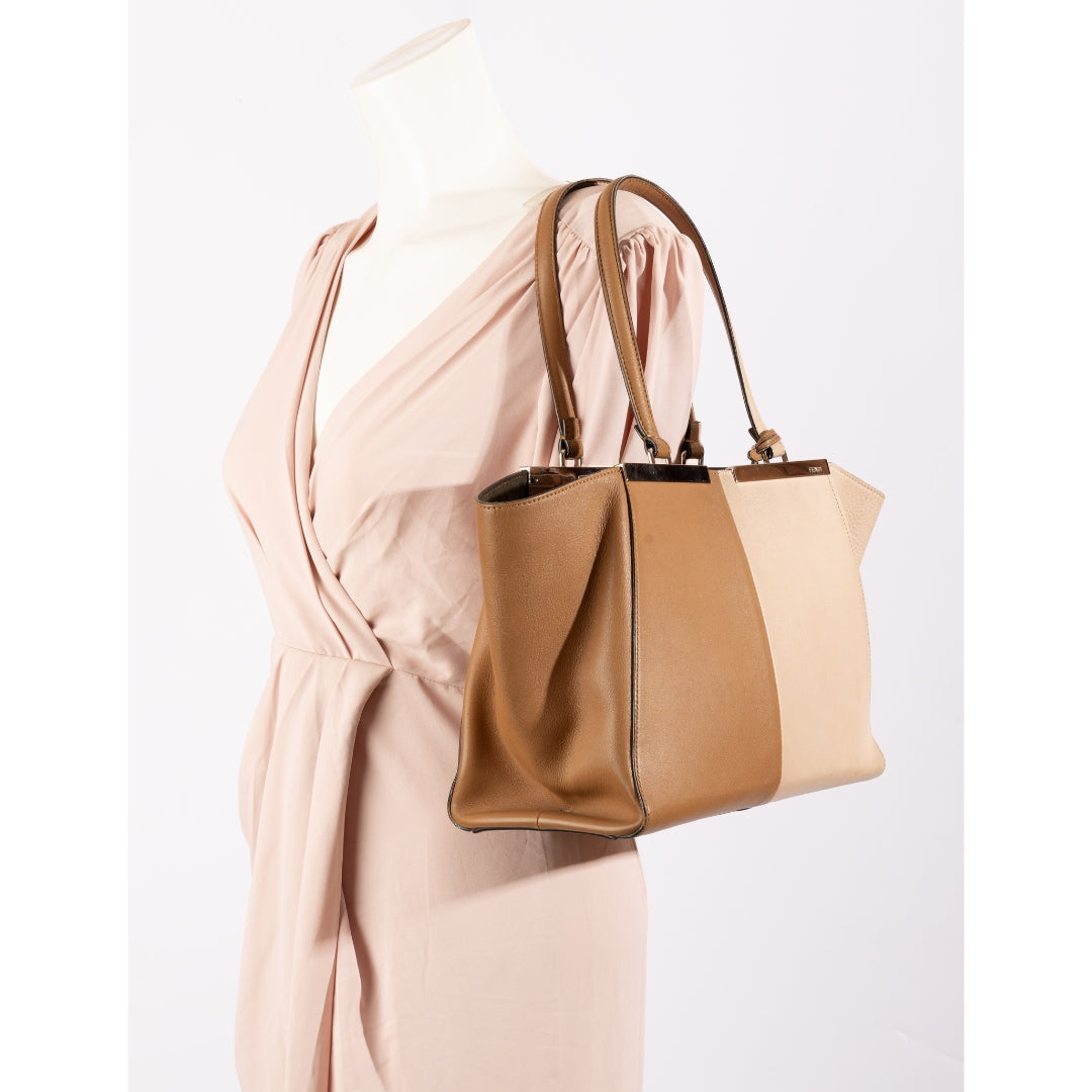 Fendi Tan/Beige Leather Large 3Jours Tote