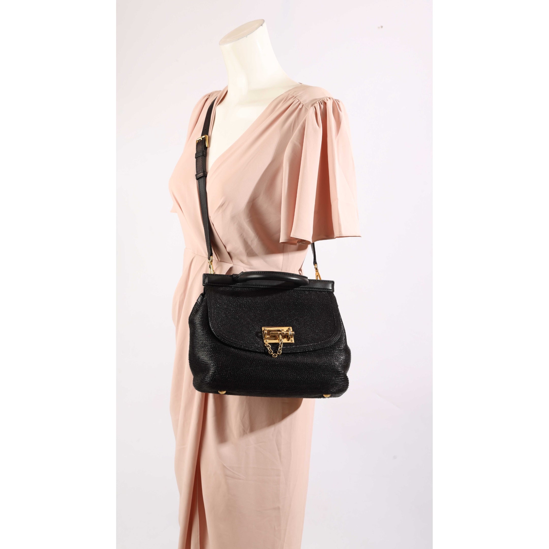 Dolce & Gabbana Black Miss Sicily Top Handle Bag