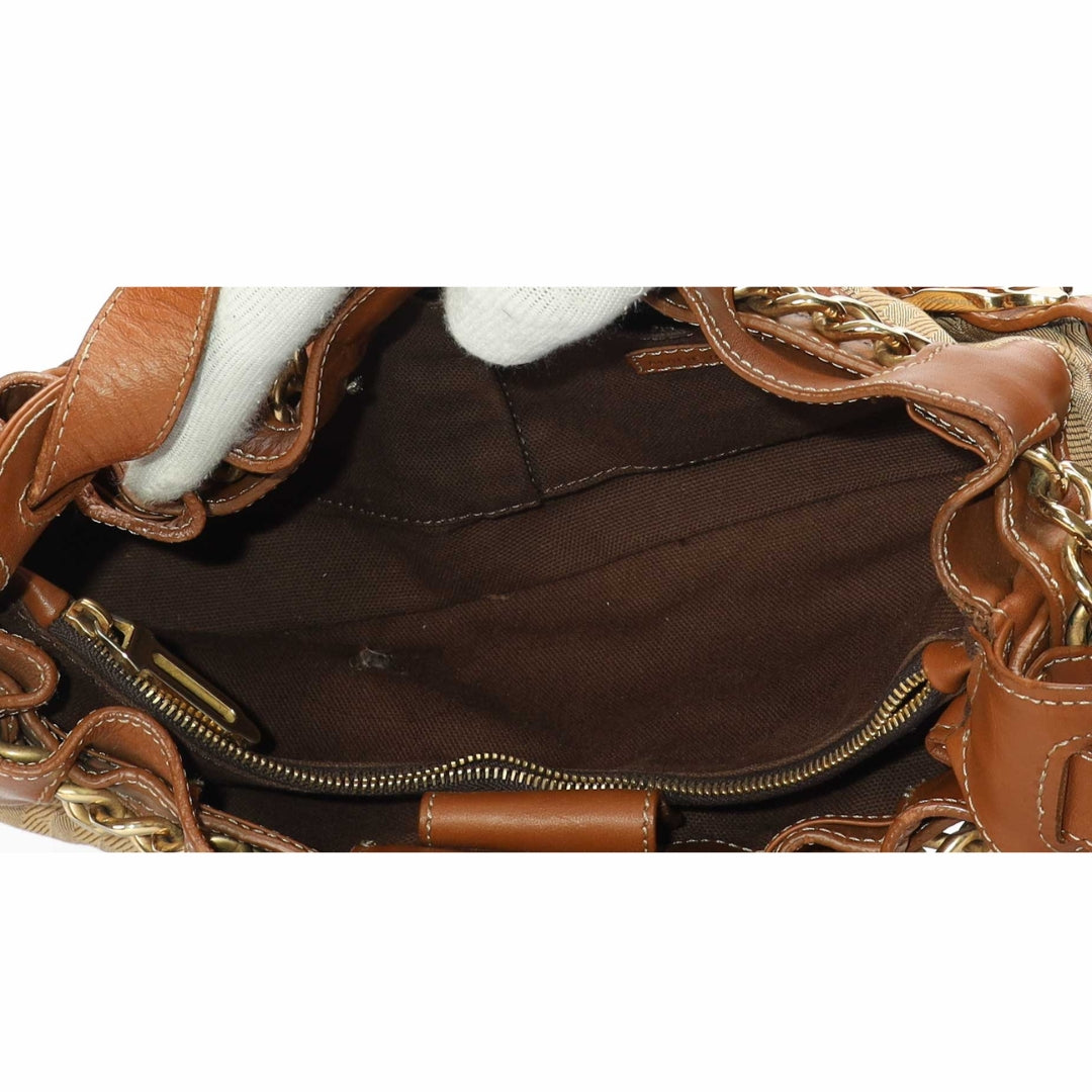 Burberry Beige/Brown Warrior Hobo Bag