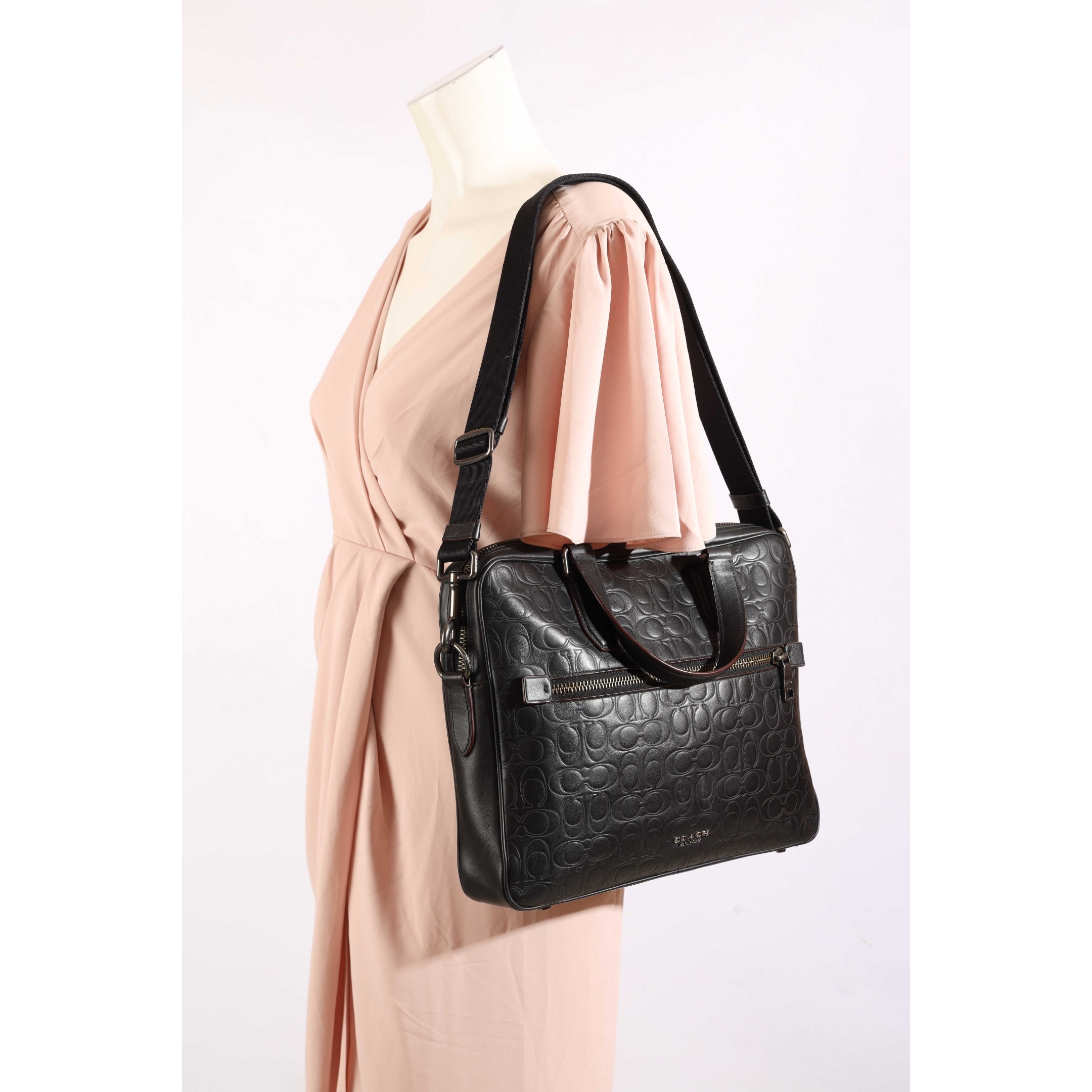 Coach Hudson 5 Signature Leather Laptop Bag