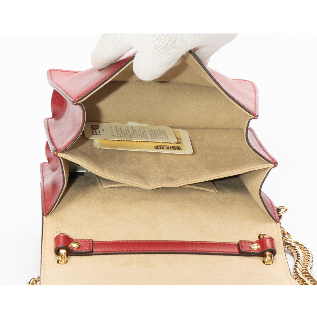 Fendi Vitello Monster Eyes Studded Kan Shoulder Bag