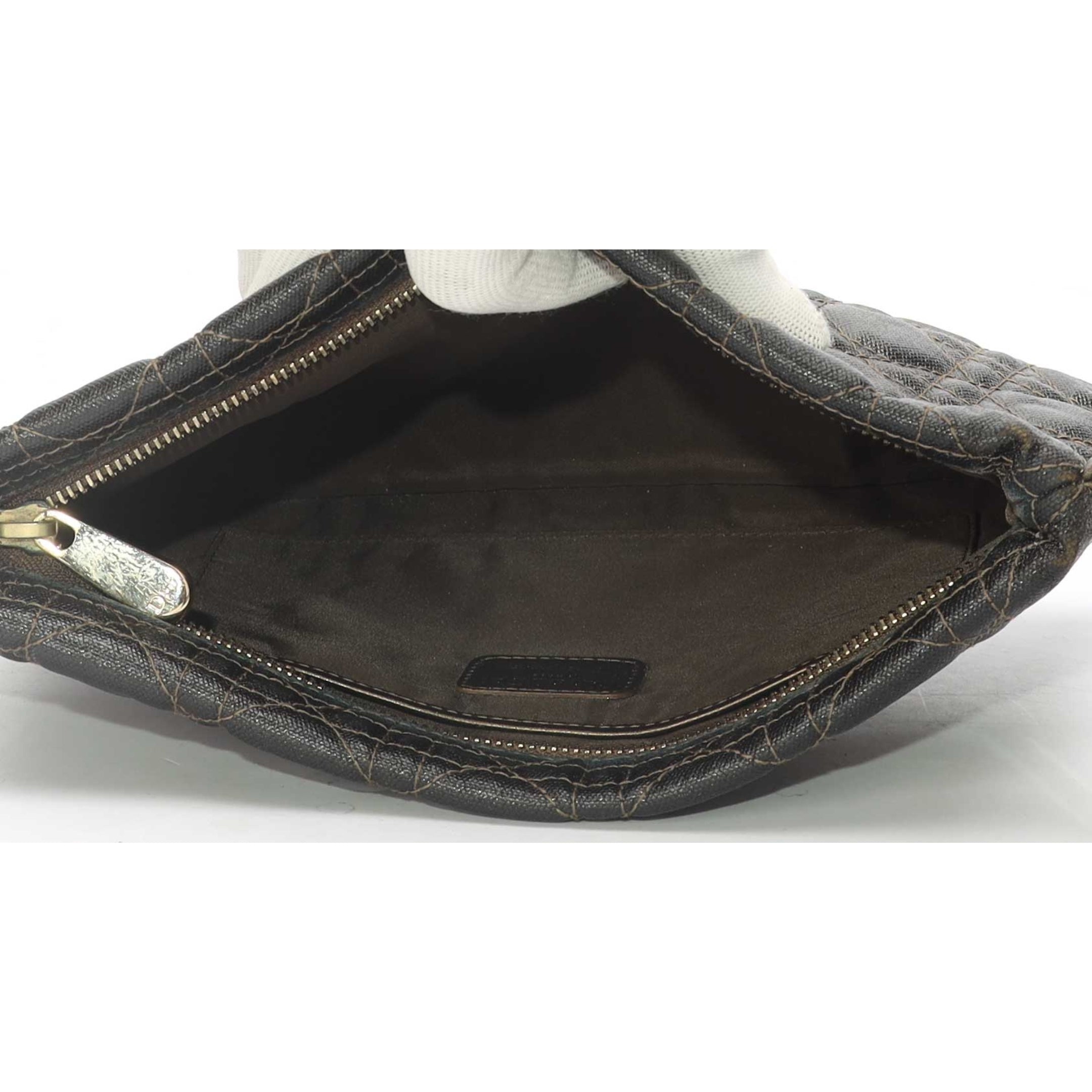 Dior Brown Cannage Black Pouch