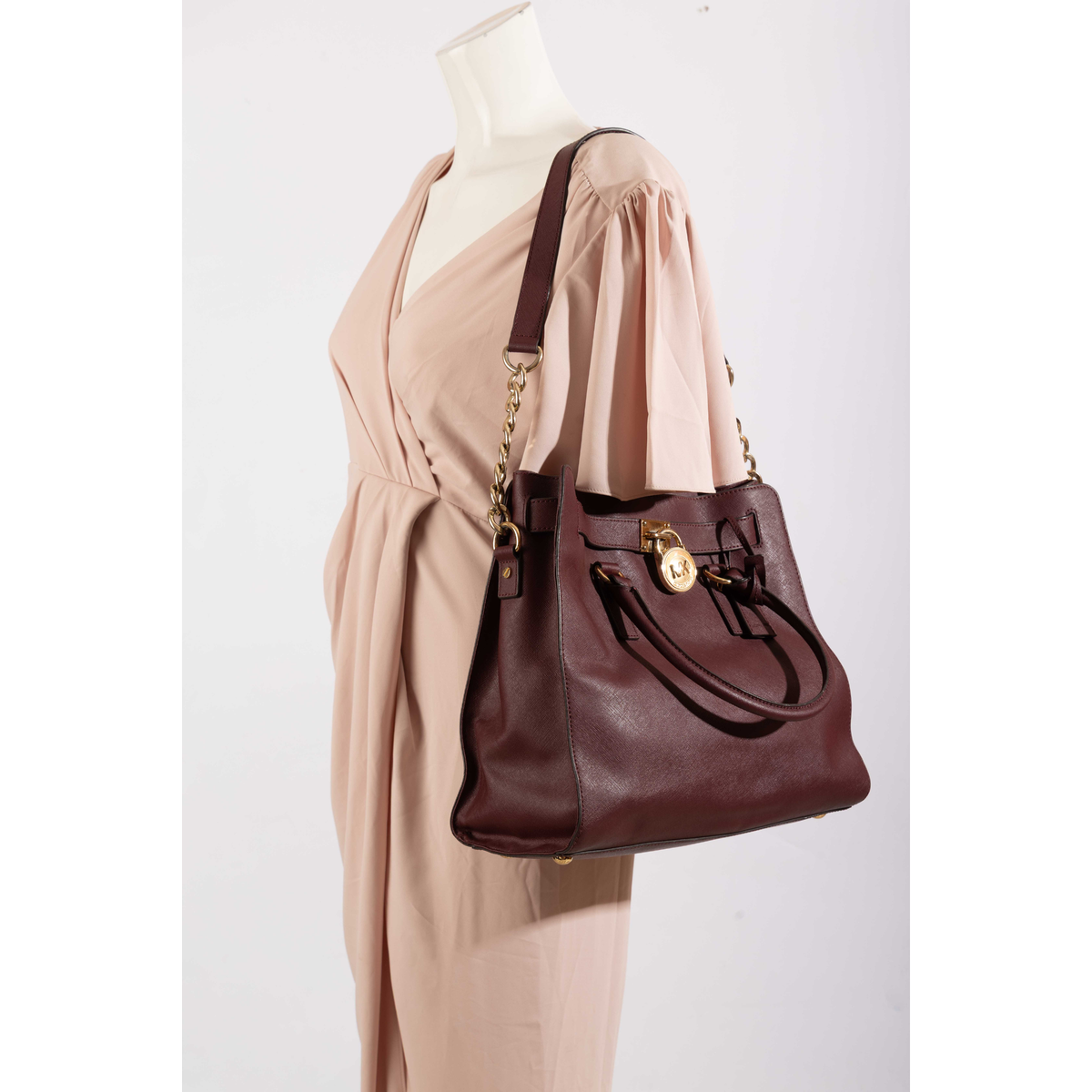 Michael Kors Hamilton Burgundy Convertible Satchel