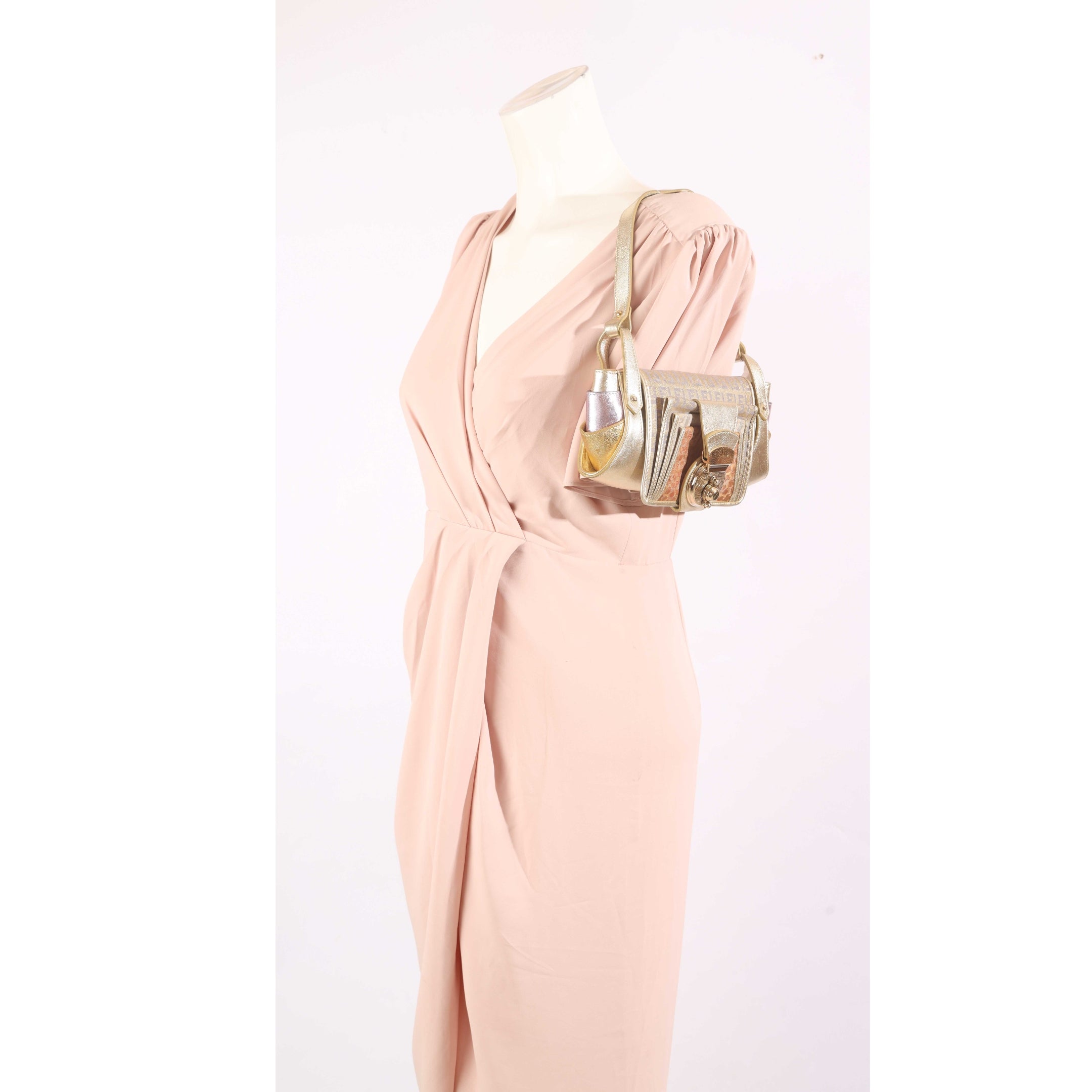 Fendi Zucchino Canvas Compilation Shoulder Bag