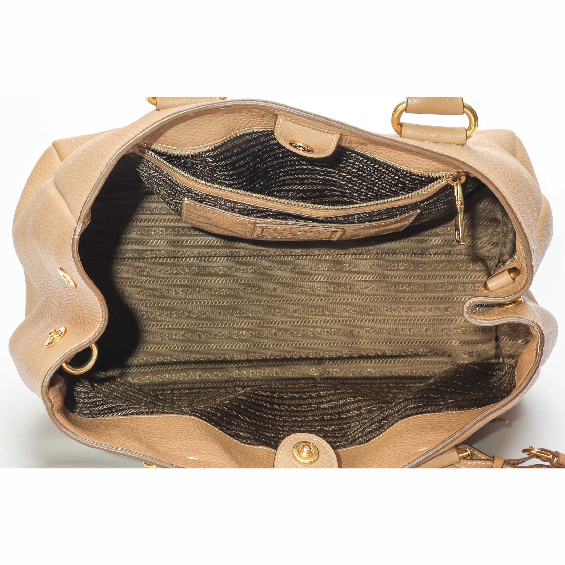 Prada Vitello Tan Crossbody Tote