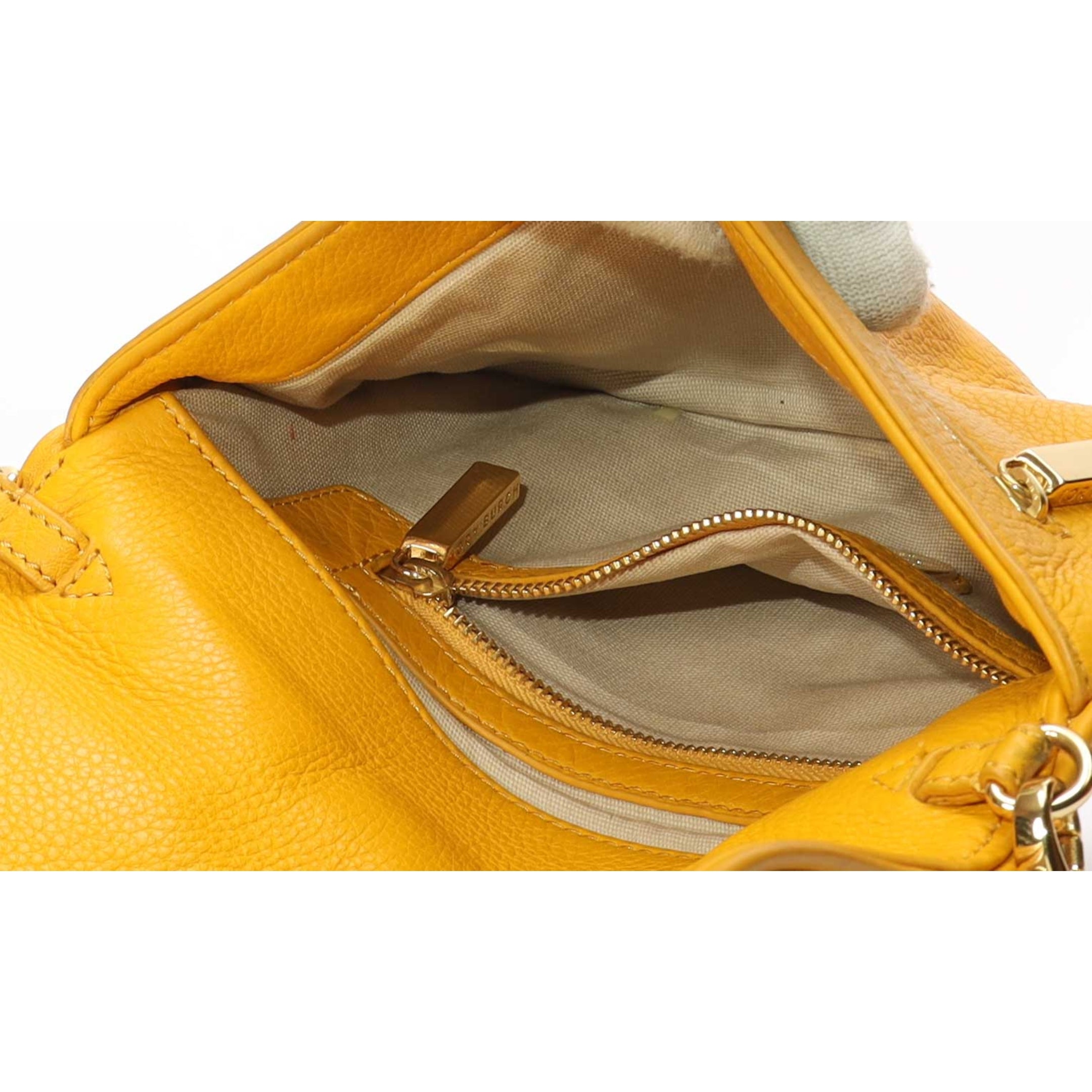 Tory Burch Reva Mustard Chain Clutch