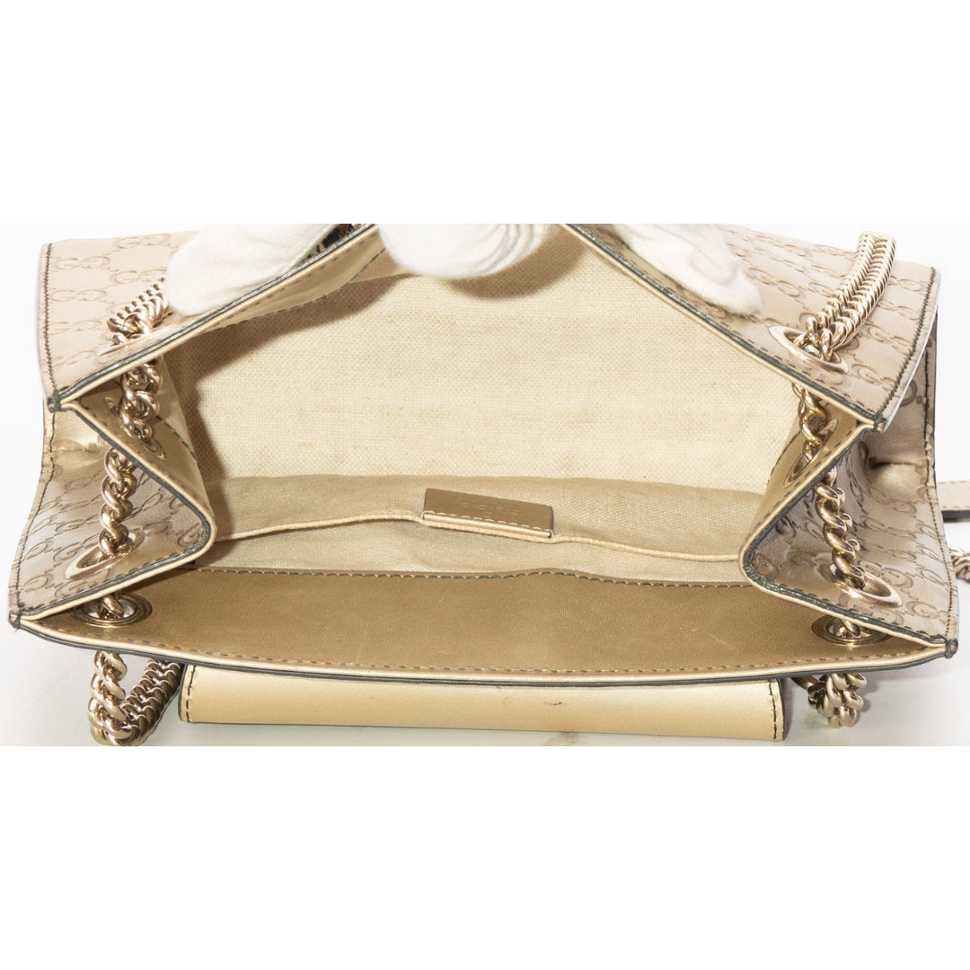 Gucci Gold Guccissima Emily Chain Shoulder Bag