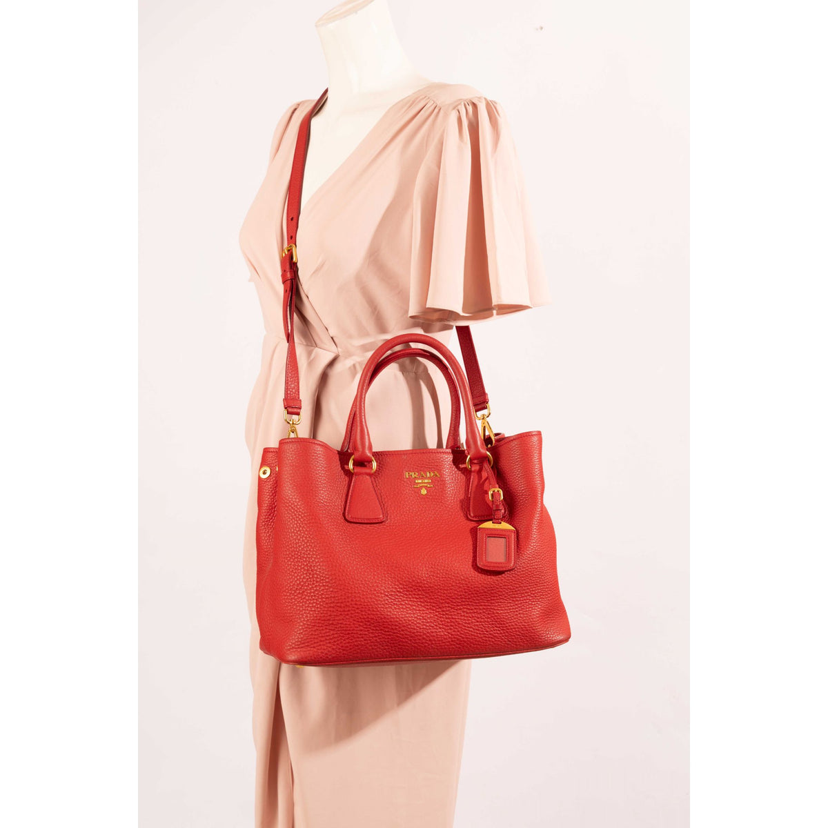 Prada Vitello Daino Convertible Tote