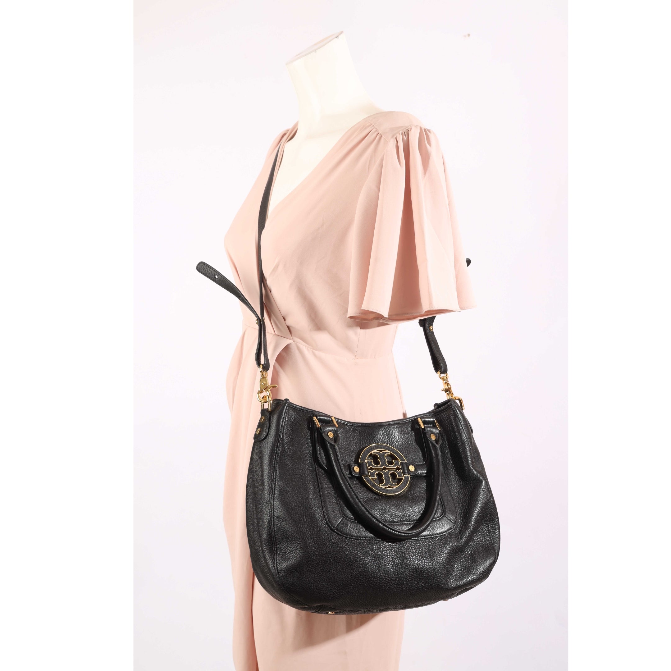 Tory Burch Black Amanda Hobo Bag