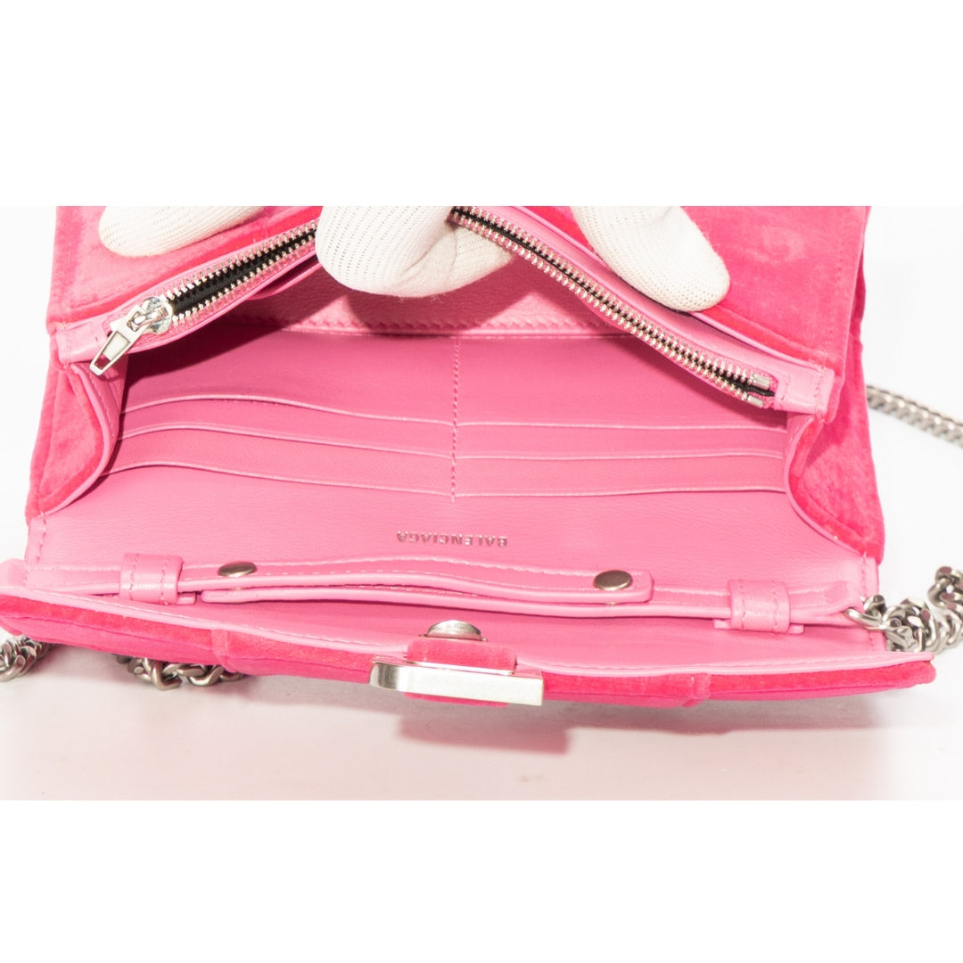 Balenciaga Velvet Hourglass Wallet On Chain