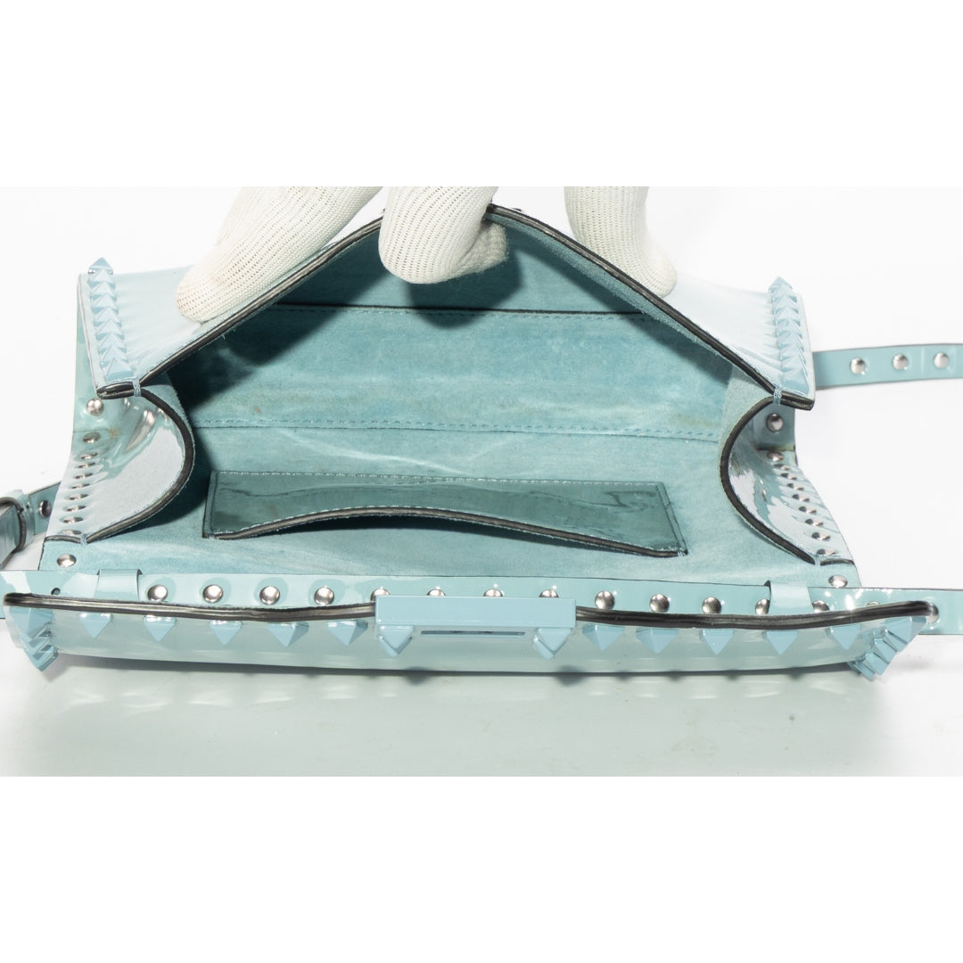 Valentino Blue Rockstud Flap Crossbody Bag