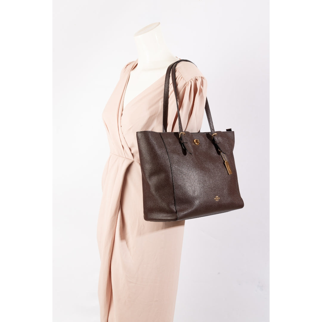 Coach Brown Turnlock Tote