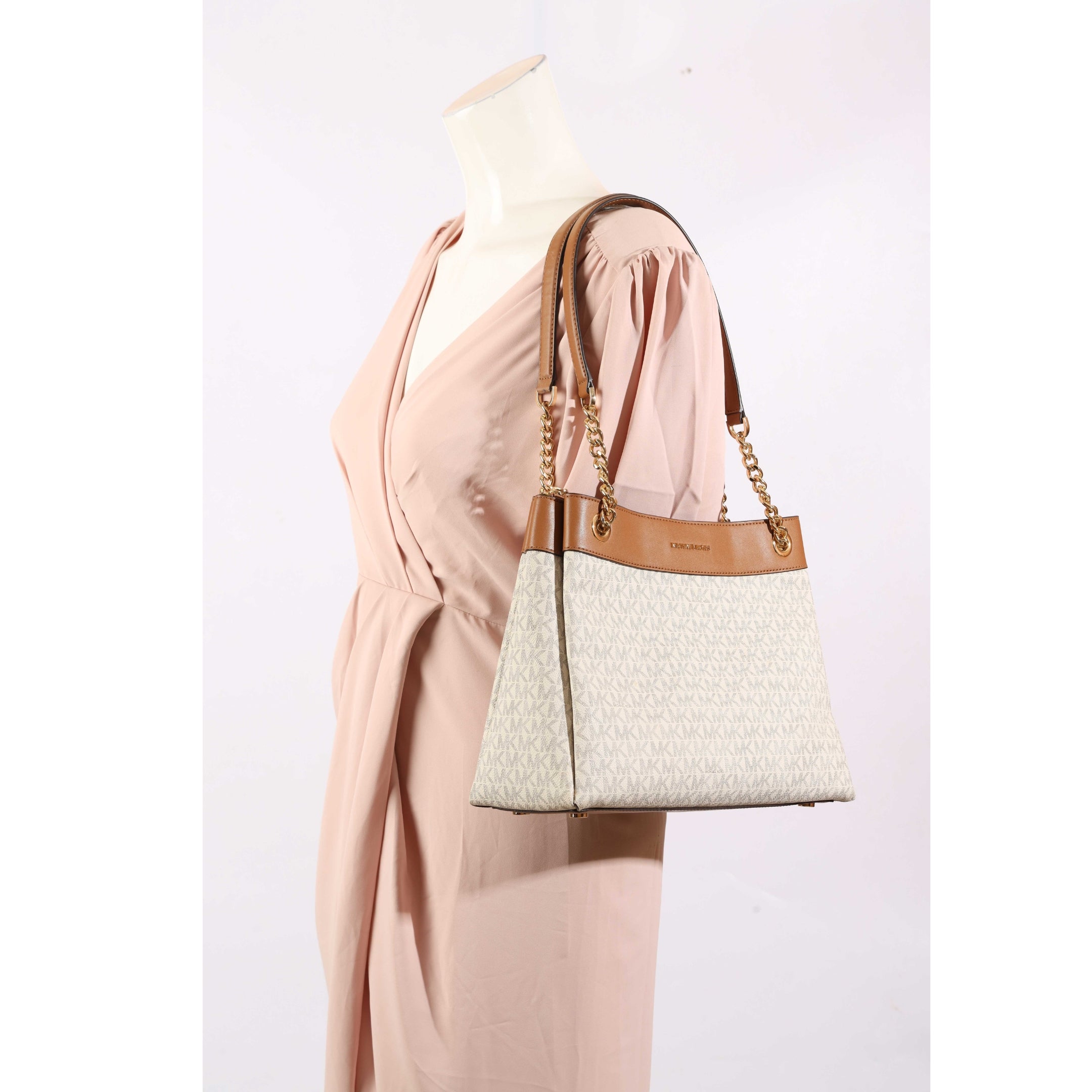 Michael Kors Whitney Medium Vanilla Signature Logo Tote