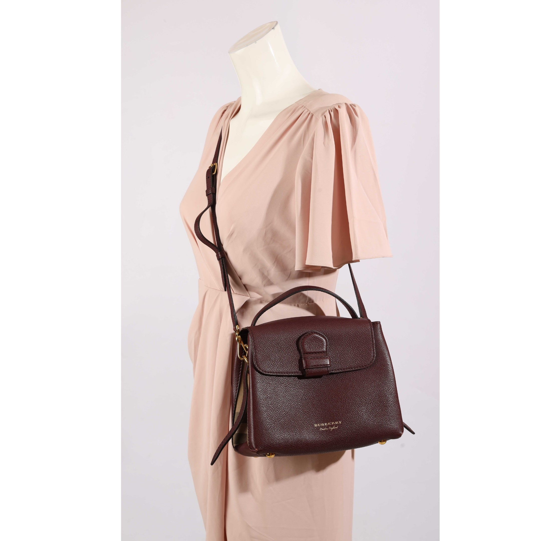 Burberry Burgundy Camberley Convertible Satchel