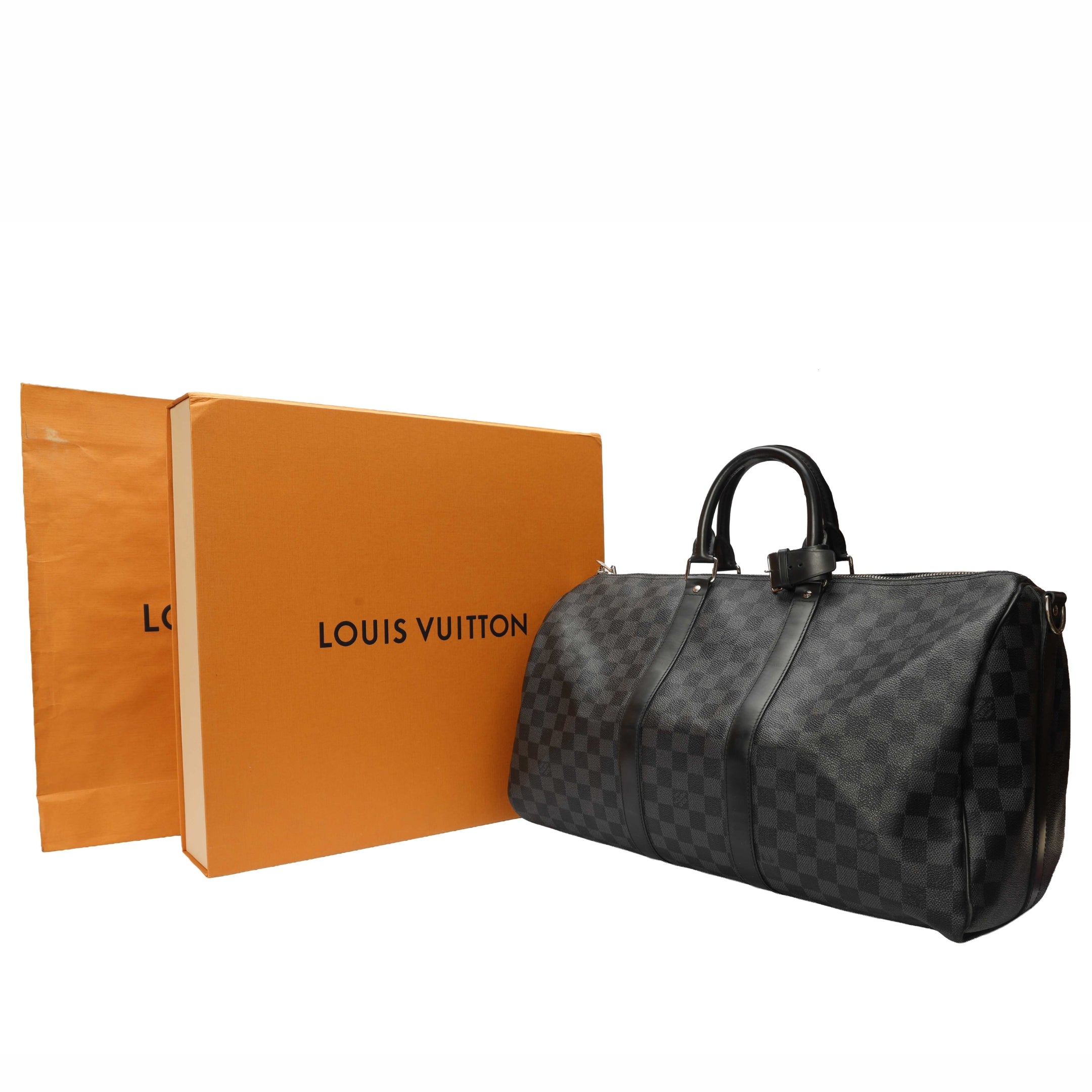 Louis Vuitton Keepall Bandouliere 45 Graphite Canvas Bag