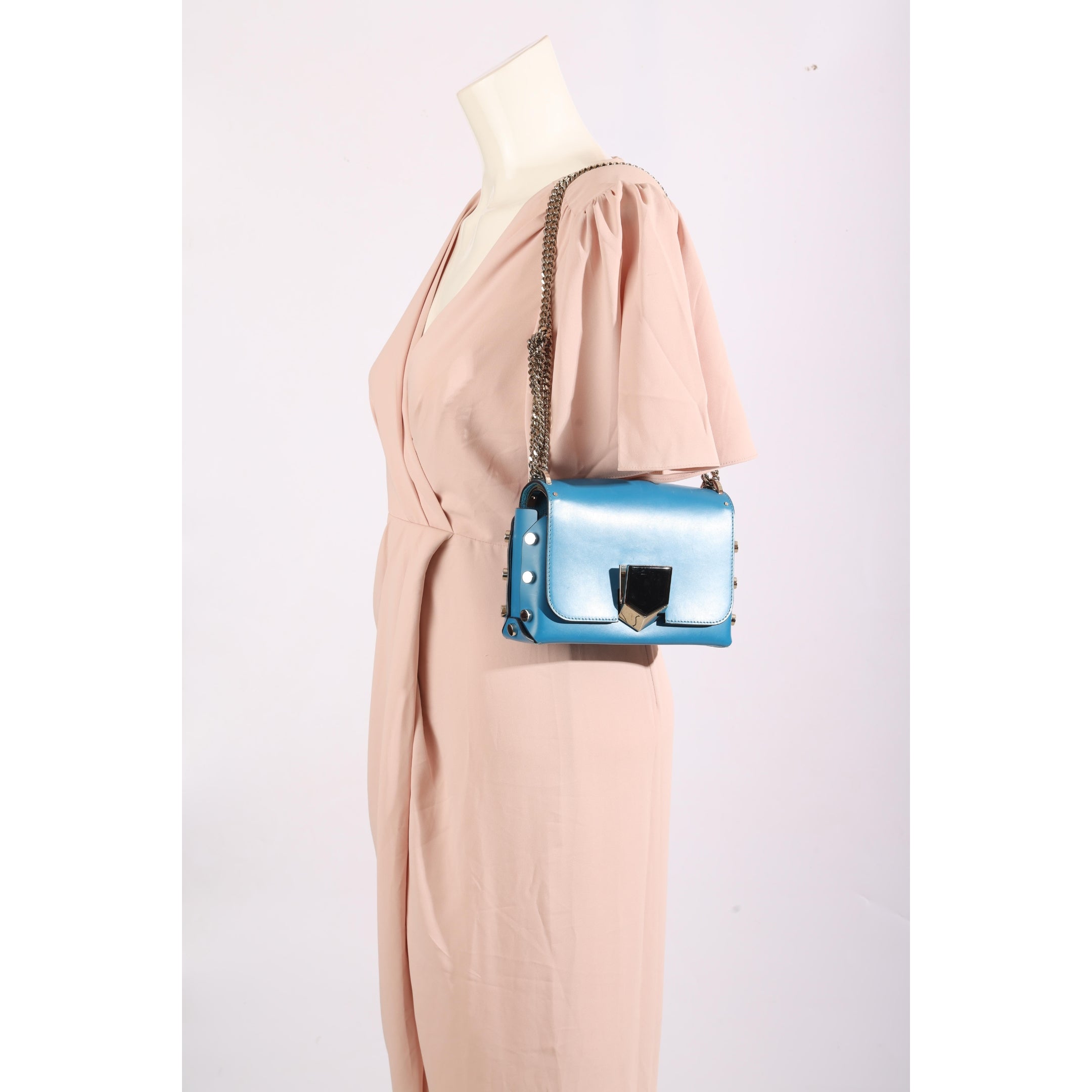 Jimmy Choo Blue Lockett Crossbody Bag