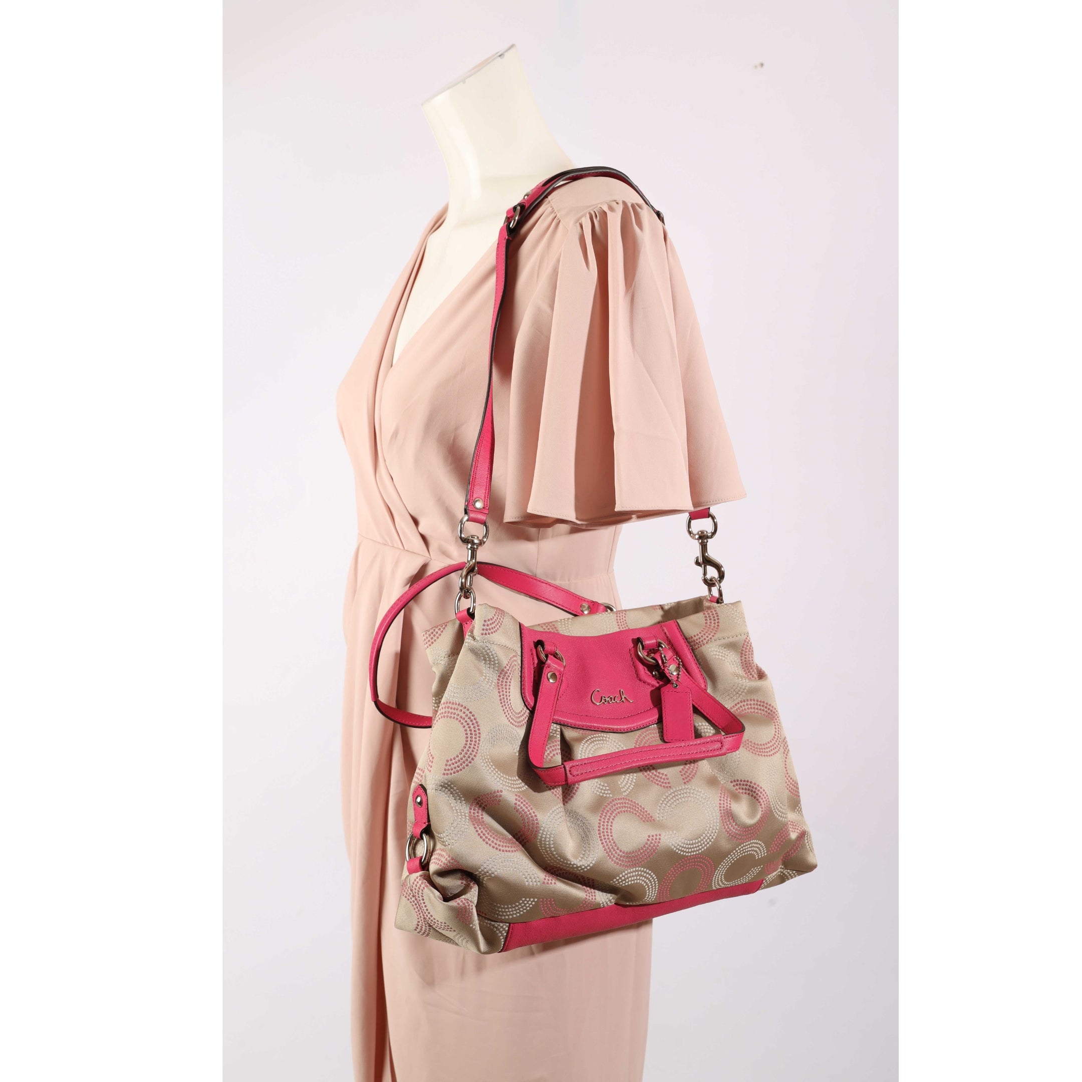 Coach Ashley Pink Beige OP Satchel