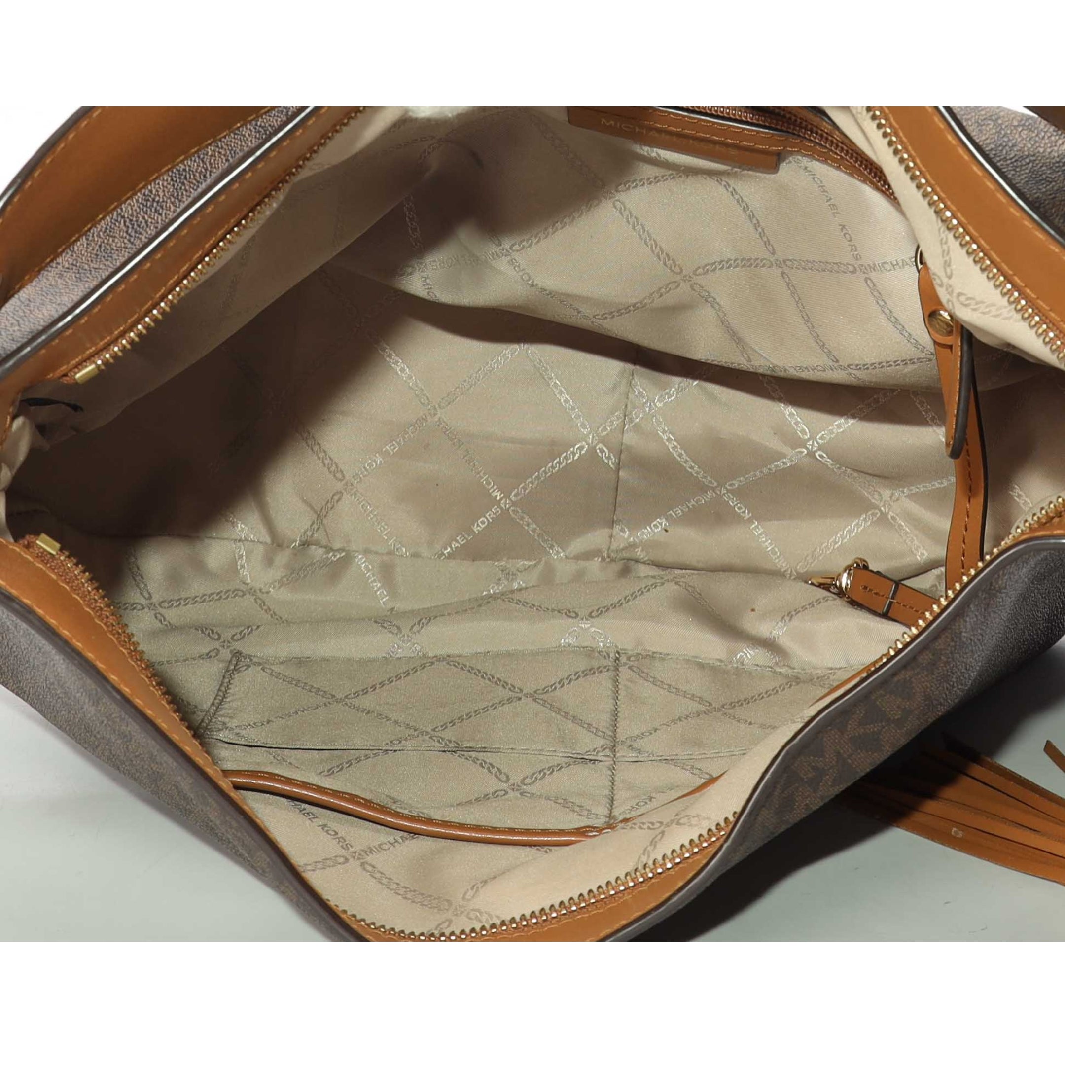 Michael Kors Brooke Brown Logo Hobo Bag