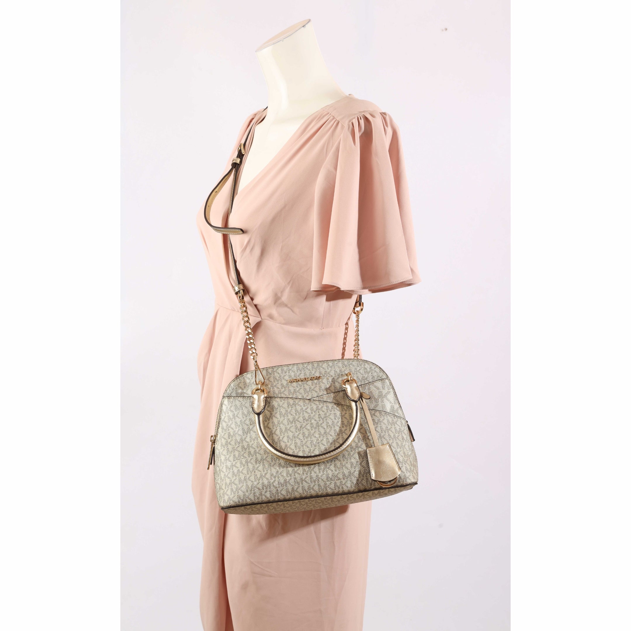 Michael Kors Jet Set Vanilla Logo Dome Satchel