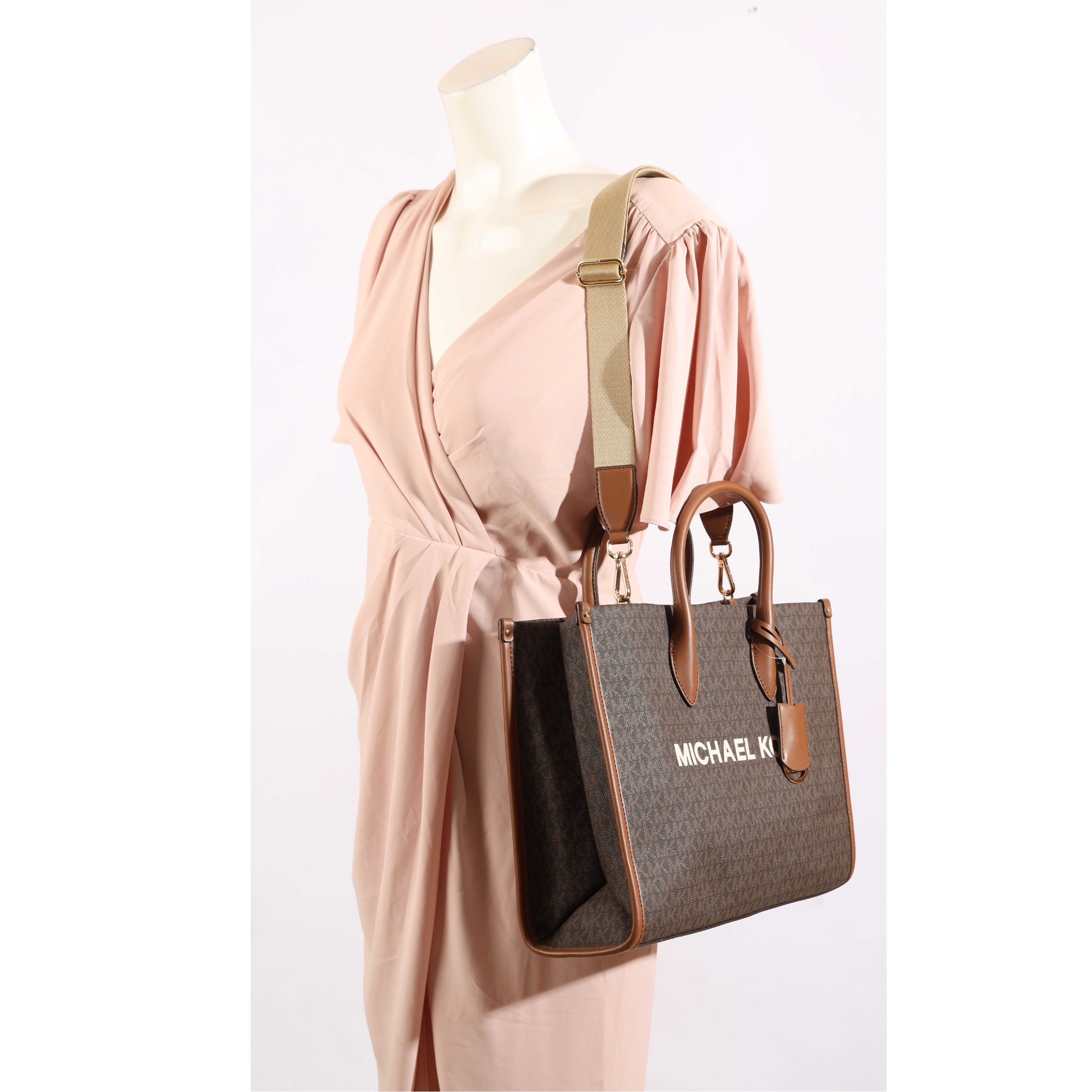 Michael Kors Mirella Brown Logo Tote