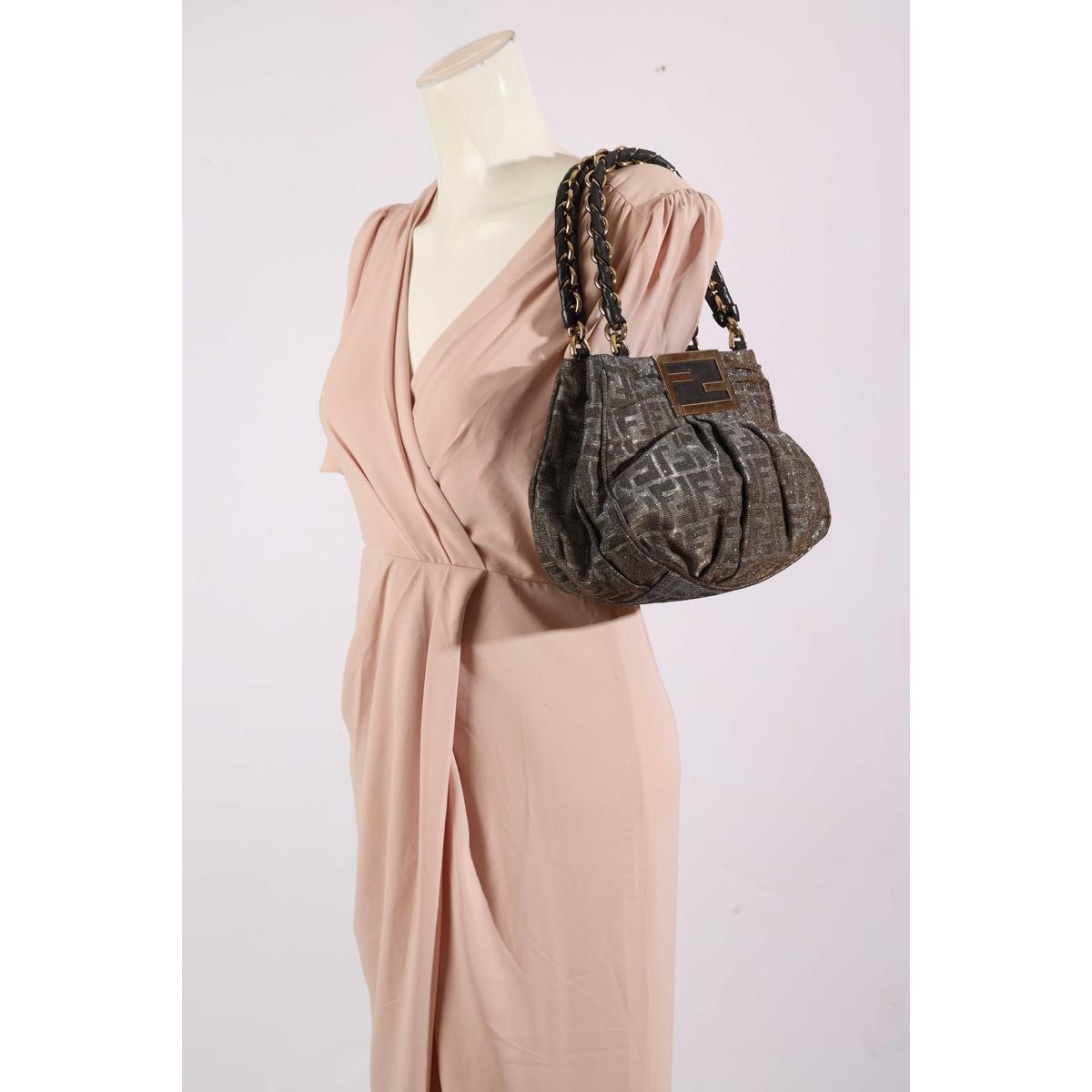 Fendi Zucca Canvas Mia Shoulder Bag
