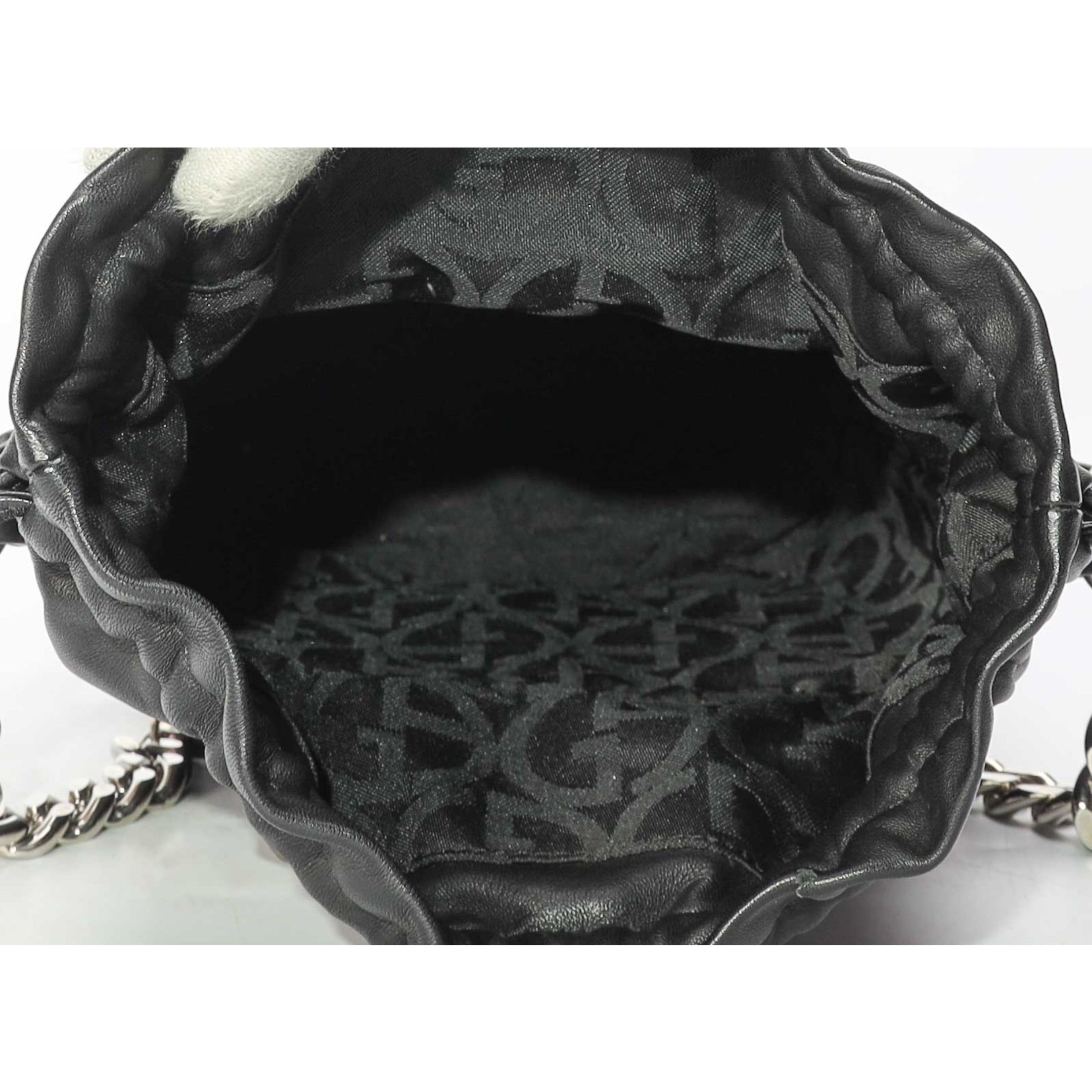 Giorgio Armani Black Drawstring Bucket Bag