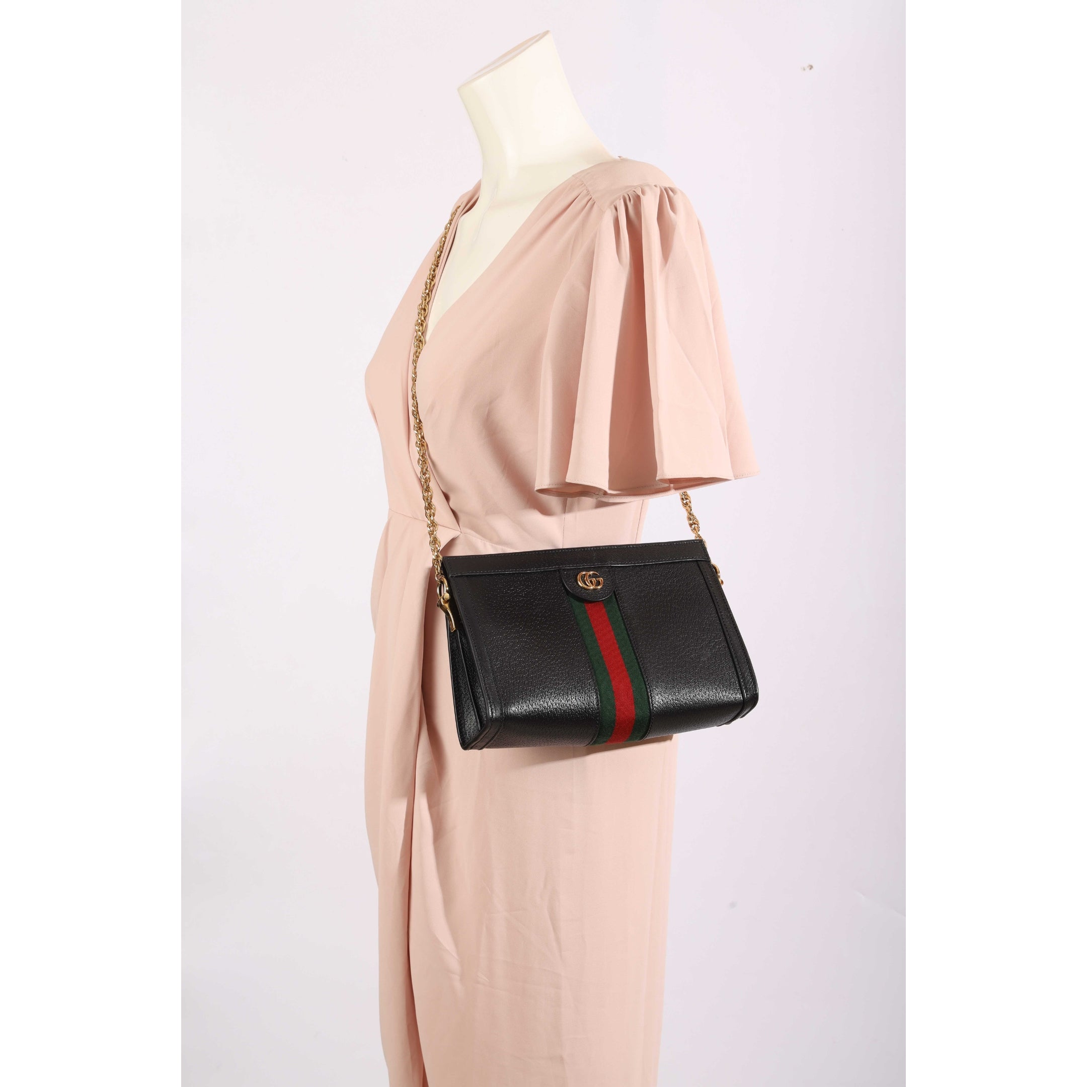 Gucci Black Web Ophidia Shoulder Bag