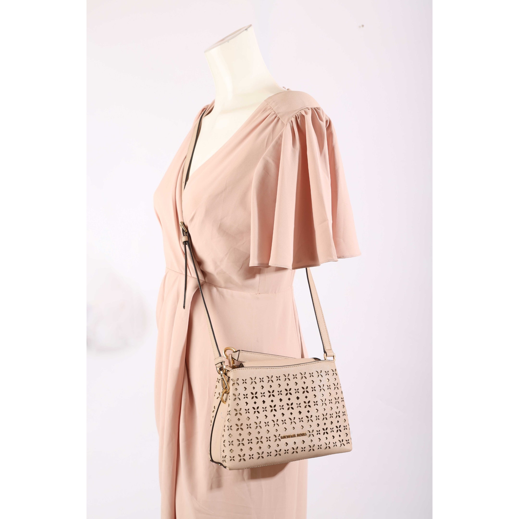 Michael Kors Pink Selma Lasercut Satchel