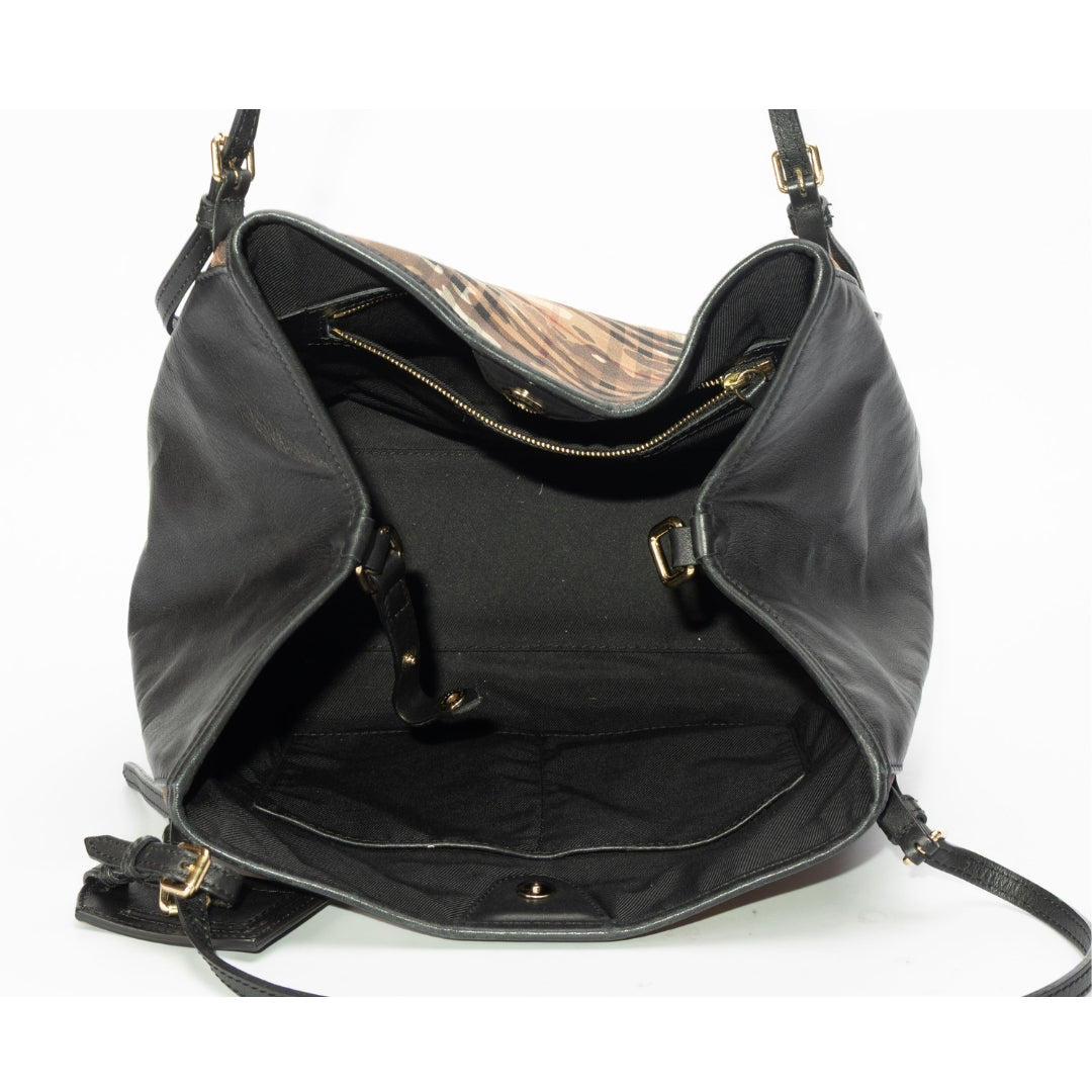 Burberry Black Camouflage Check Canterbury Tote