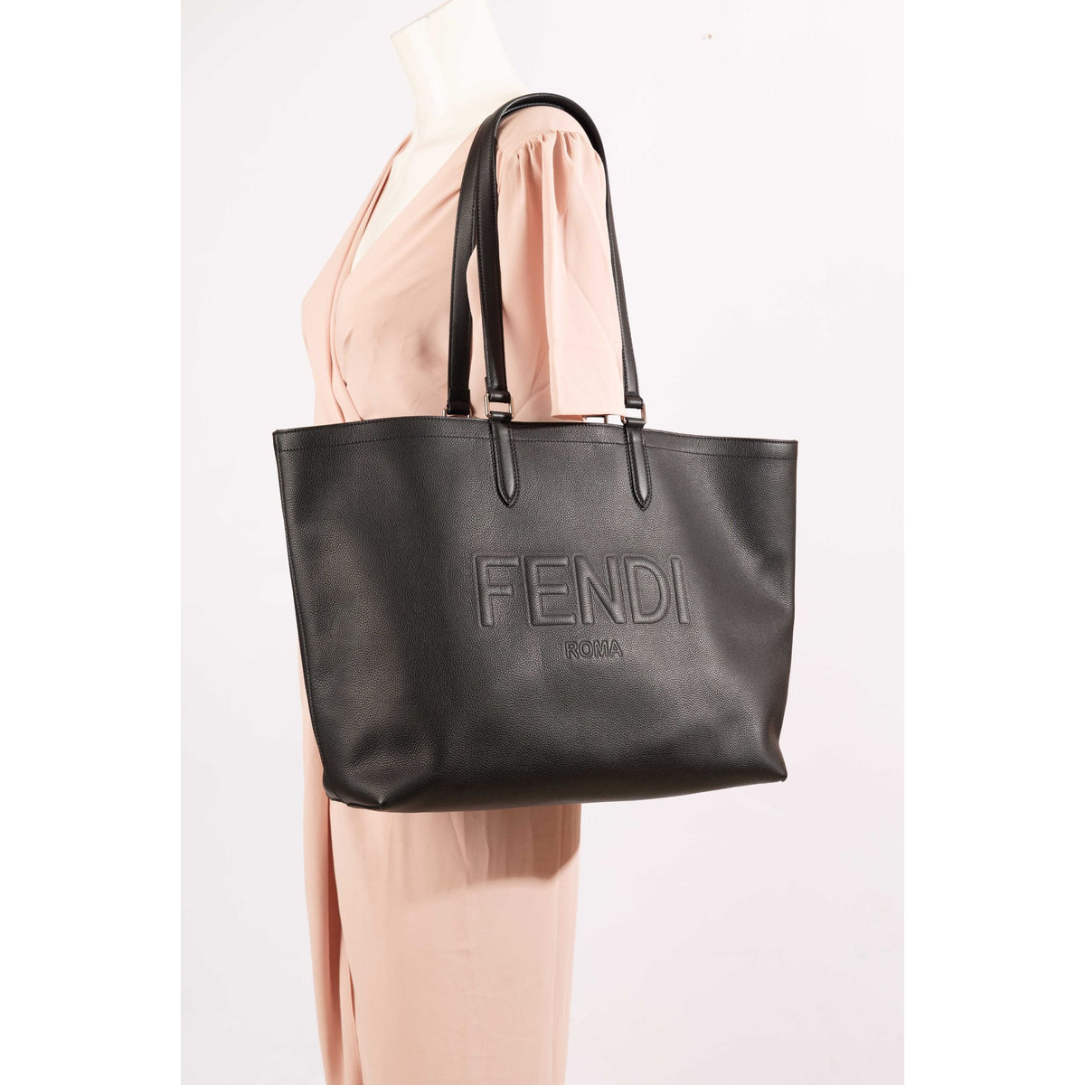 Fendi Roma Logo Embossed Tote
