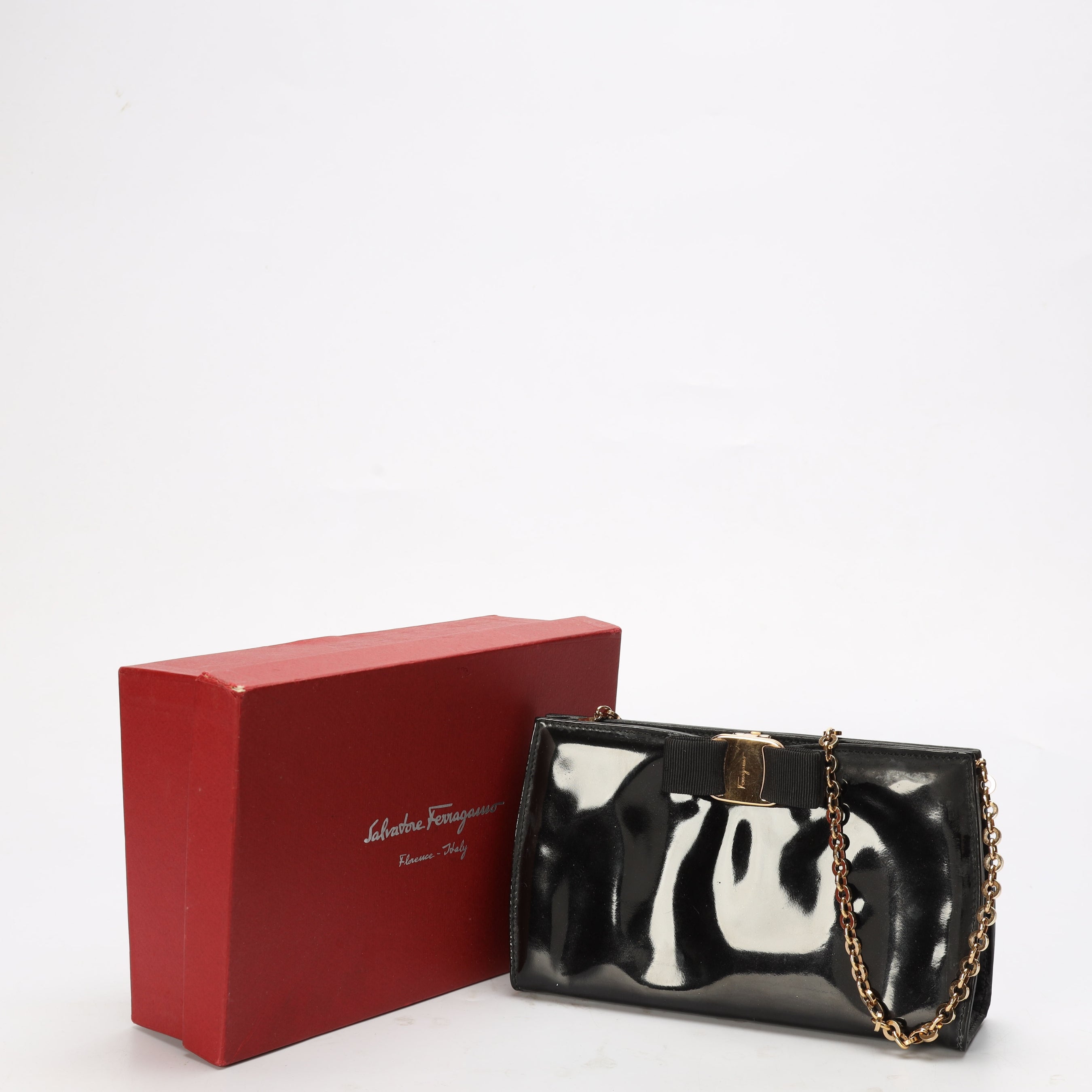 Salvatore Ferragamo Black Vara Bow Shoulder Bag