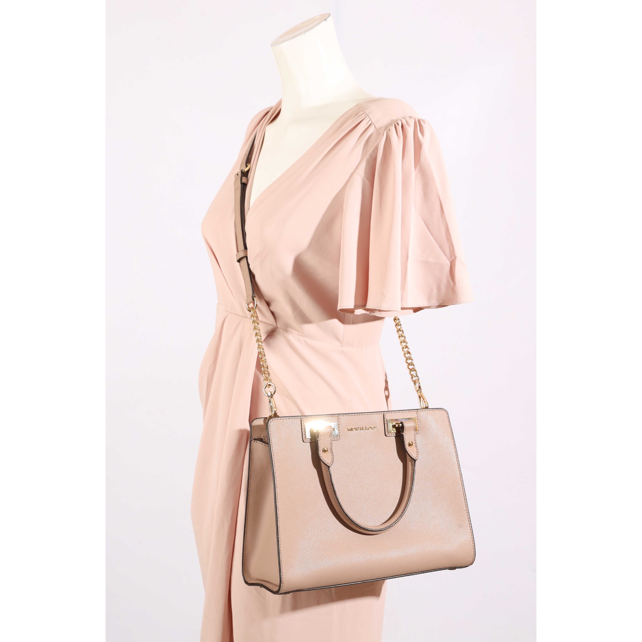 Michael Kors Quinn Pink Large Convertible Satchel