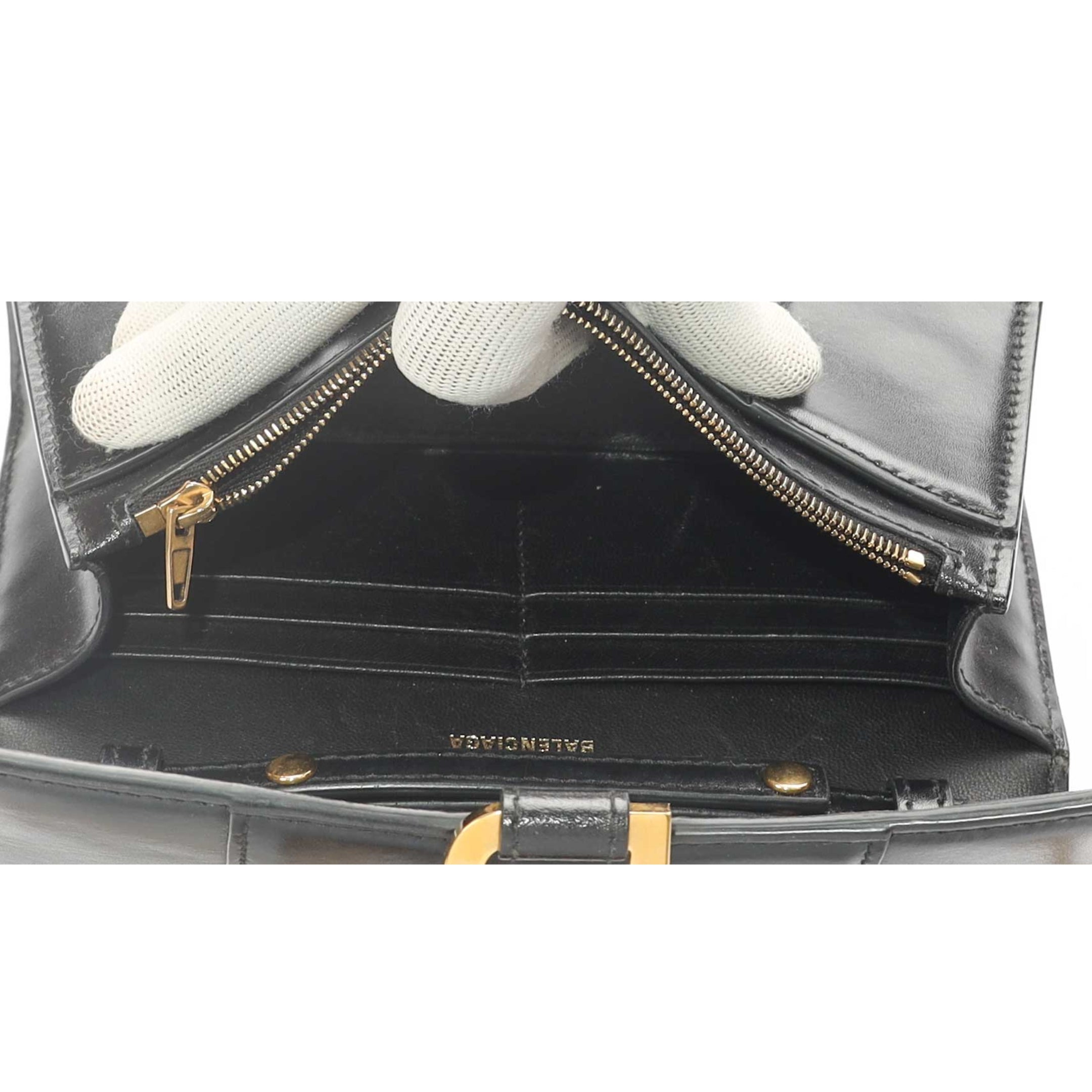 Balenciaga Black Hourglass Chain Crossbody Bag