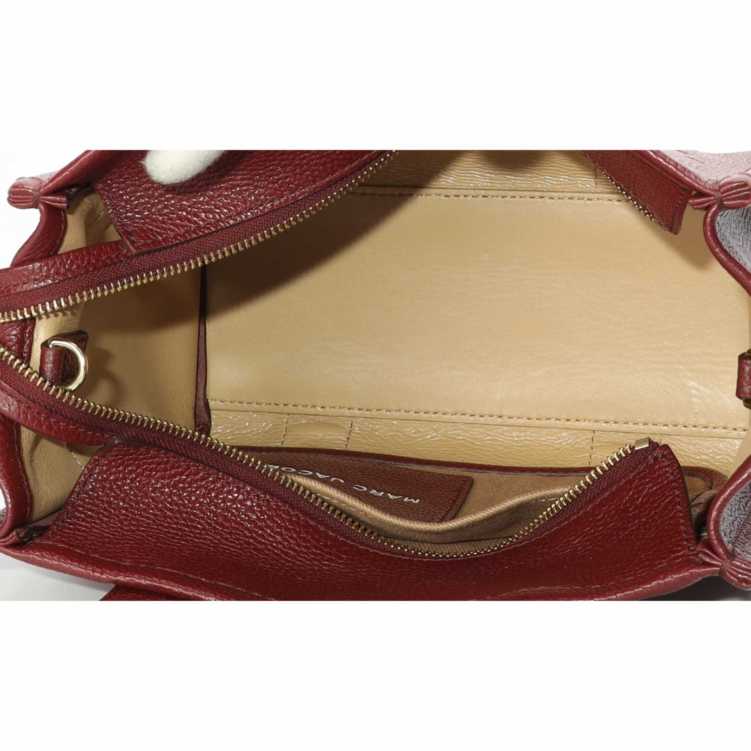 Marc Jacobs Maroon The Leather Small Tote