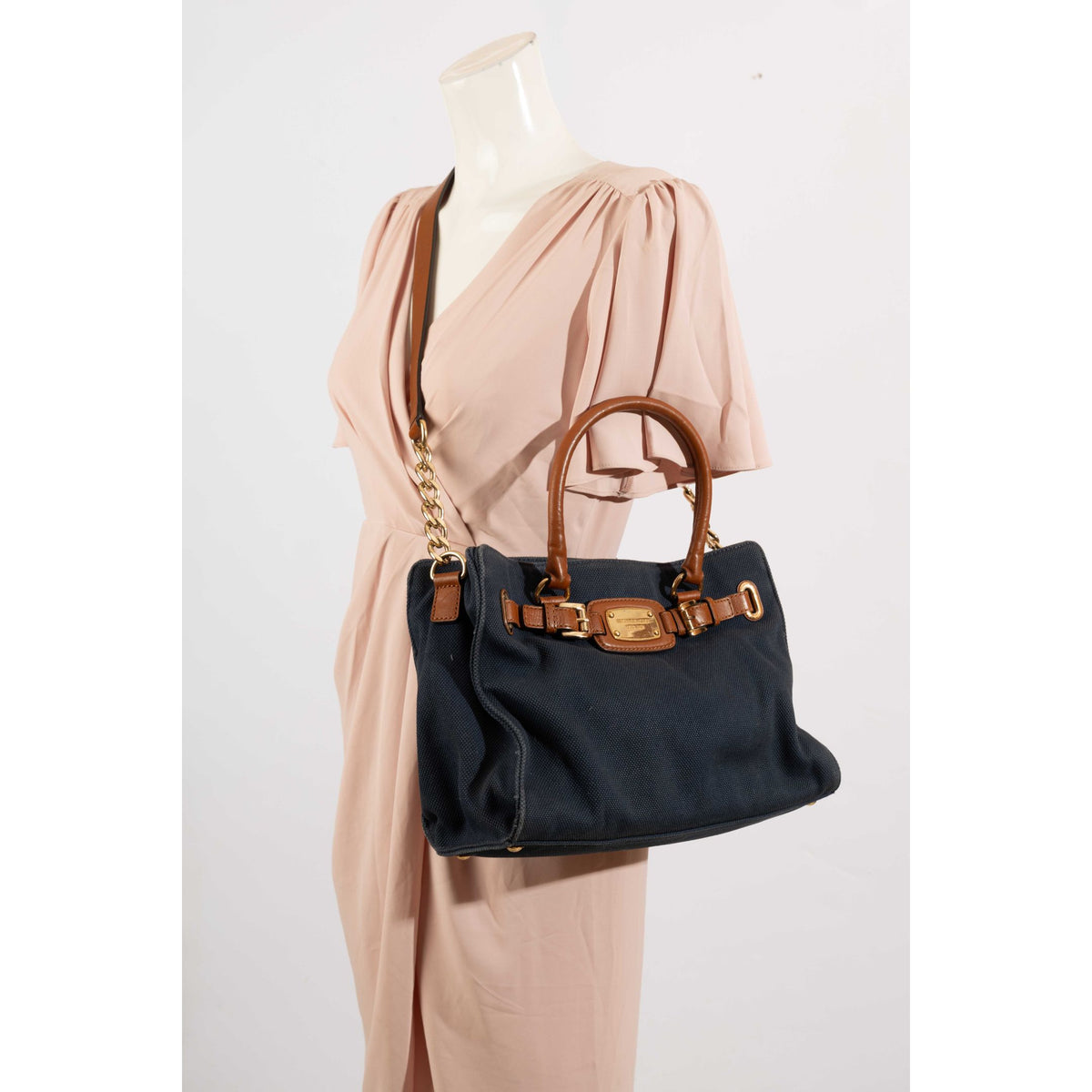 Michael Kors Hamilton Navy Satchel