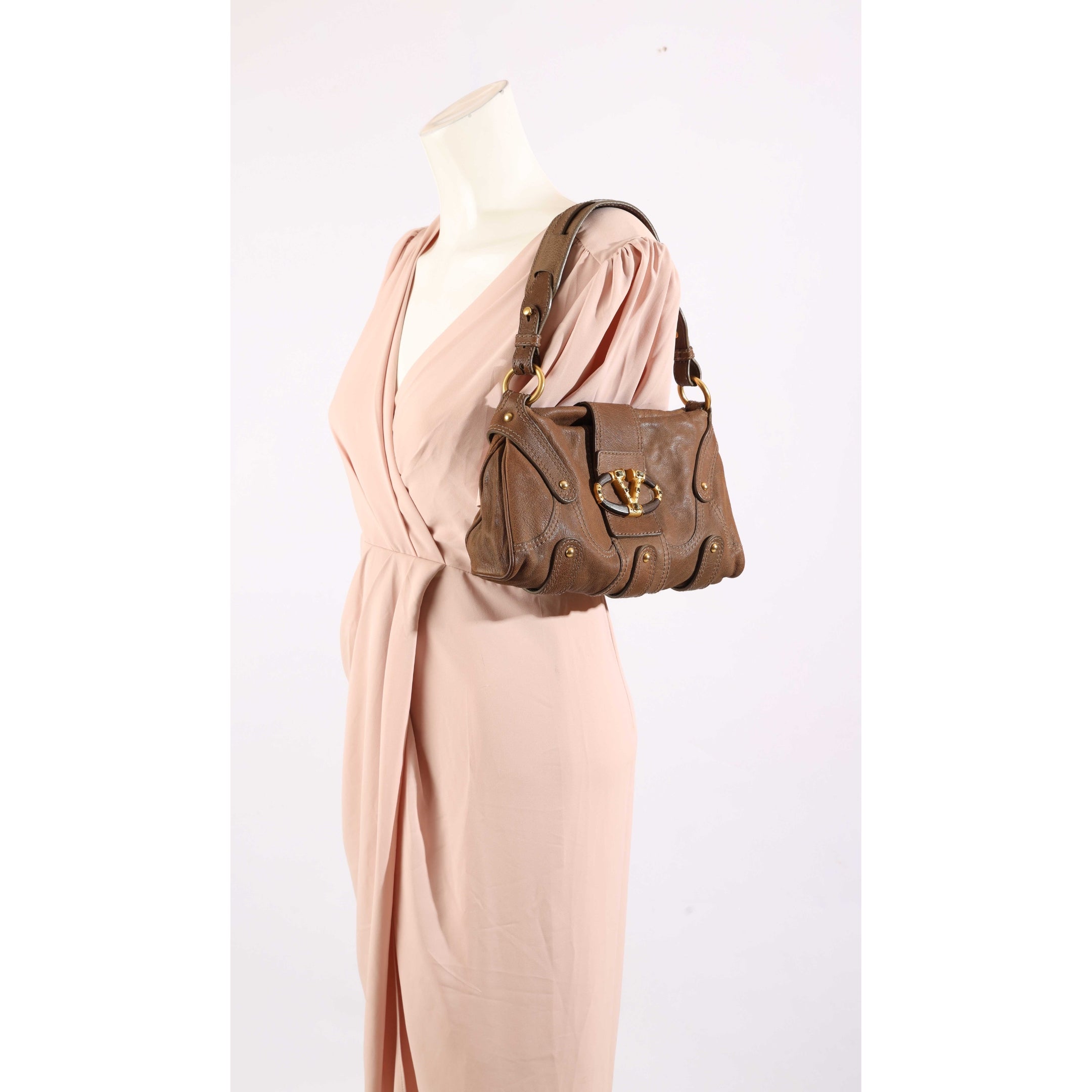 Valentino Catch Brown Shoulder Bag