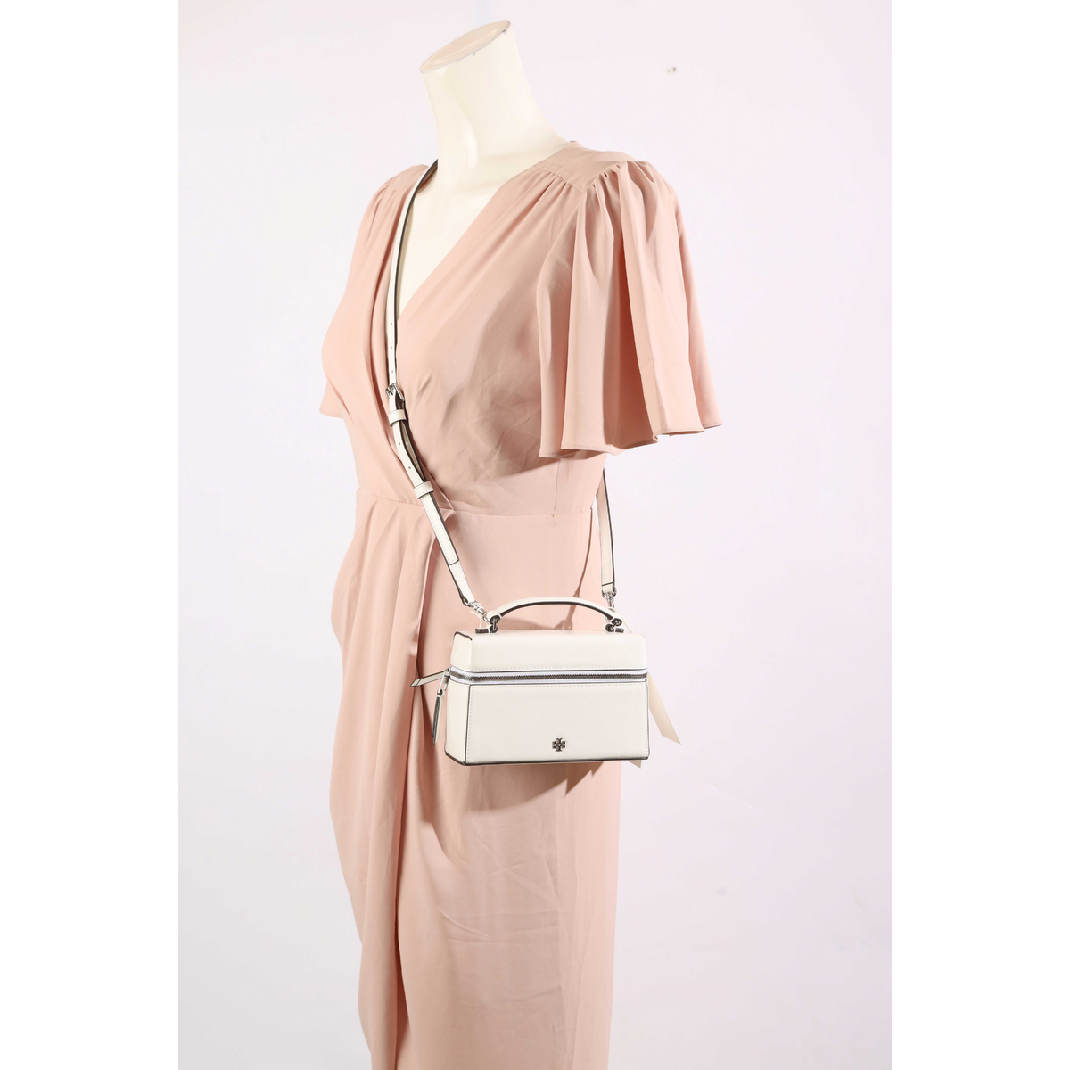 Tory Burch White Slim Romy Crossbody Bag