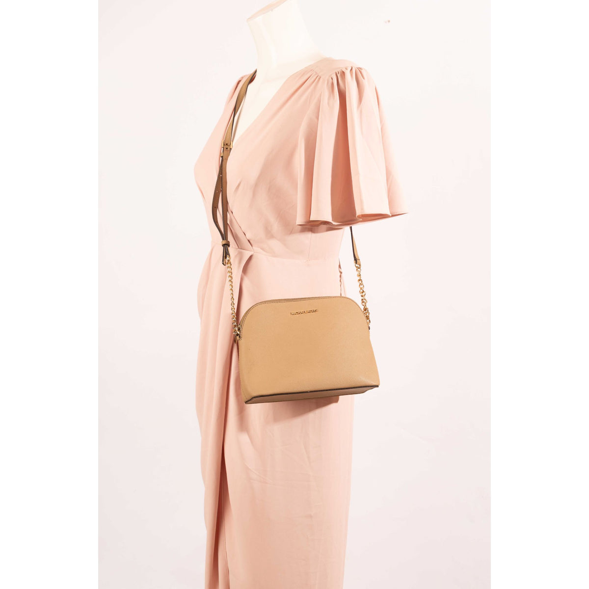 Michael Kors Cindy Dome Beige Crossbody Bag