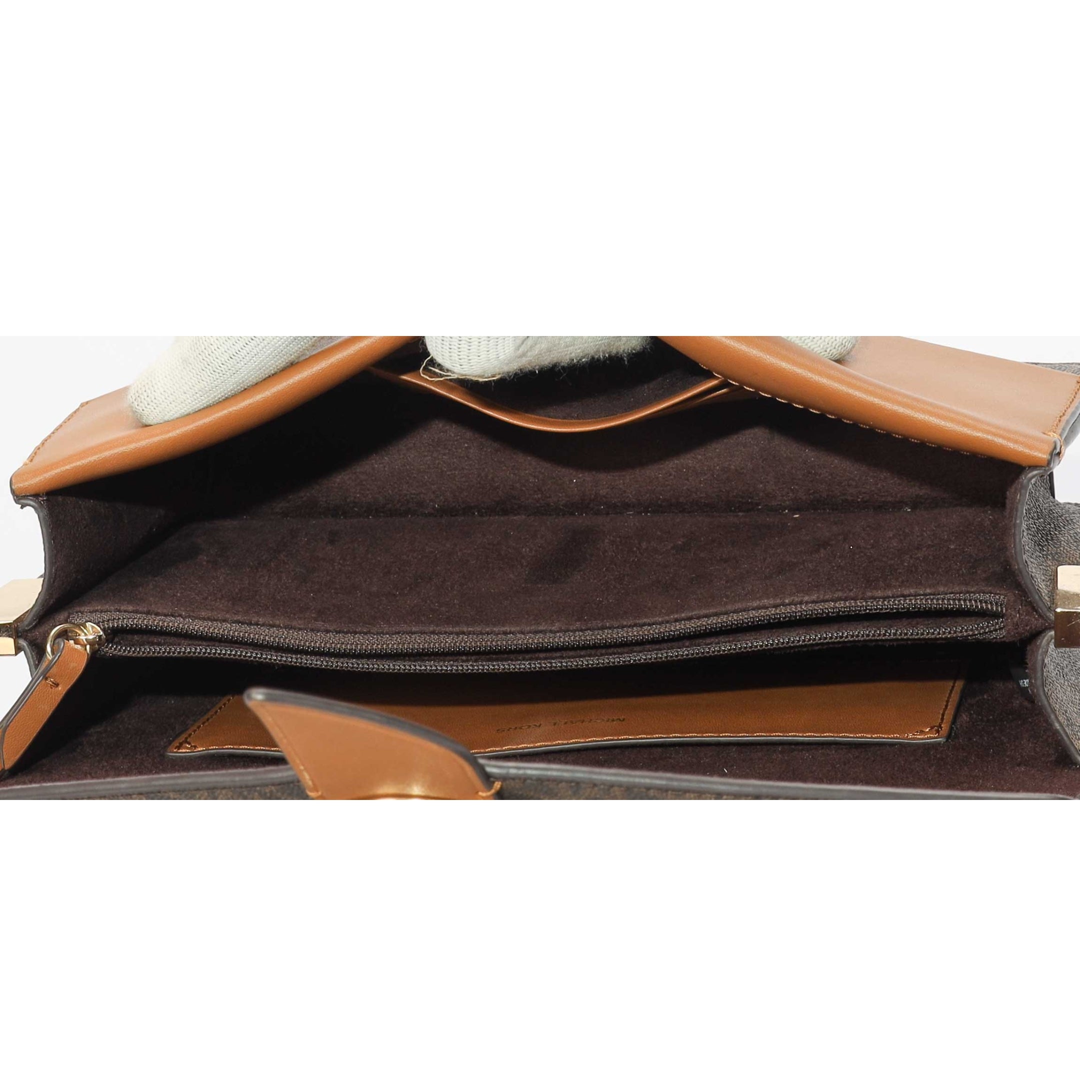 Michael Kors Greenwich Brown Logo Convertible Crossbody Bag