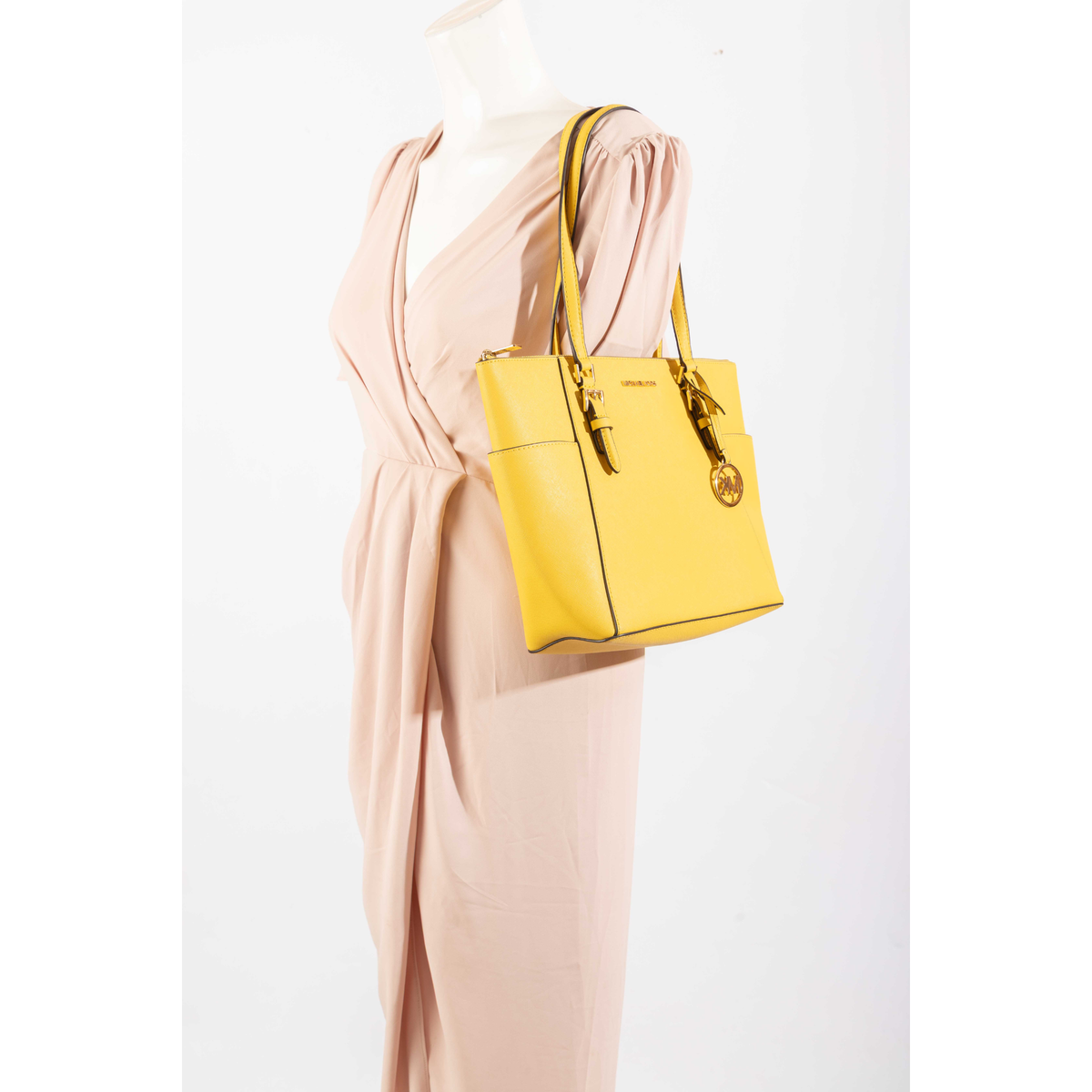 Michael Kors Tan Charlotte Yellow Tote