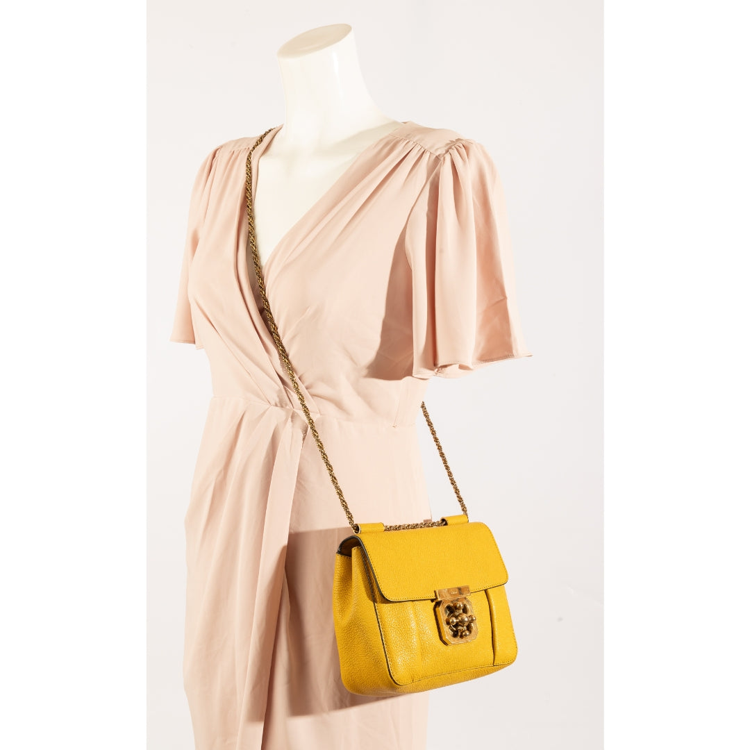 Chloe Mustard Leather Small Elsie Shoulder Bag