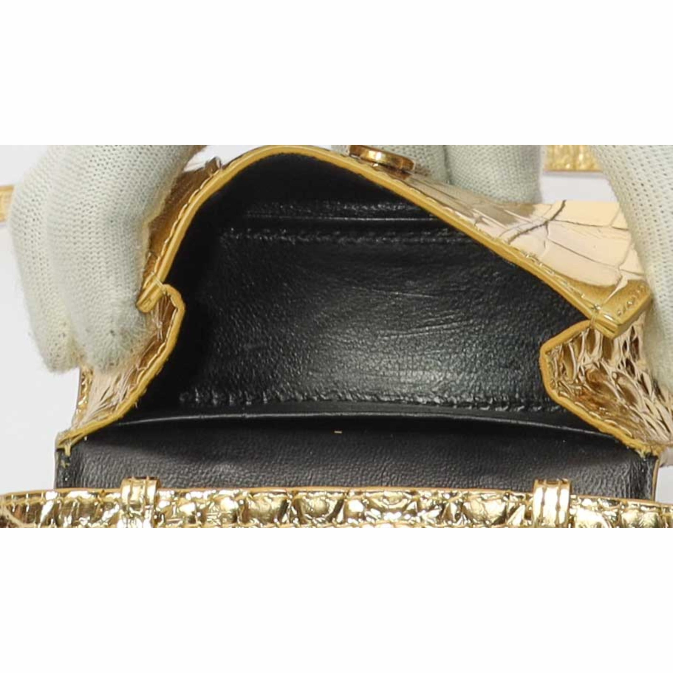 Balenciaga Gold Metallic Hourglass XS Crossbody Bag