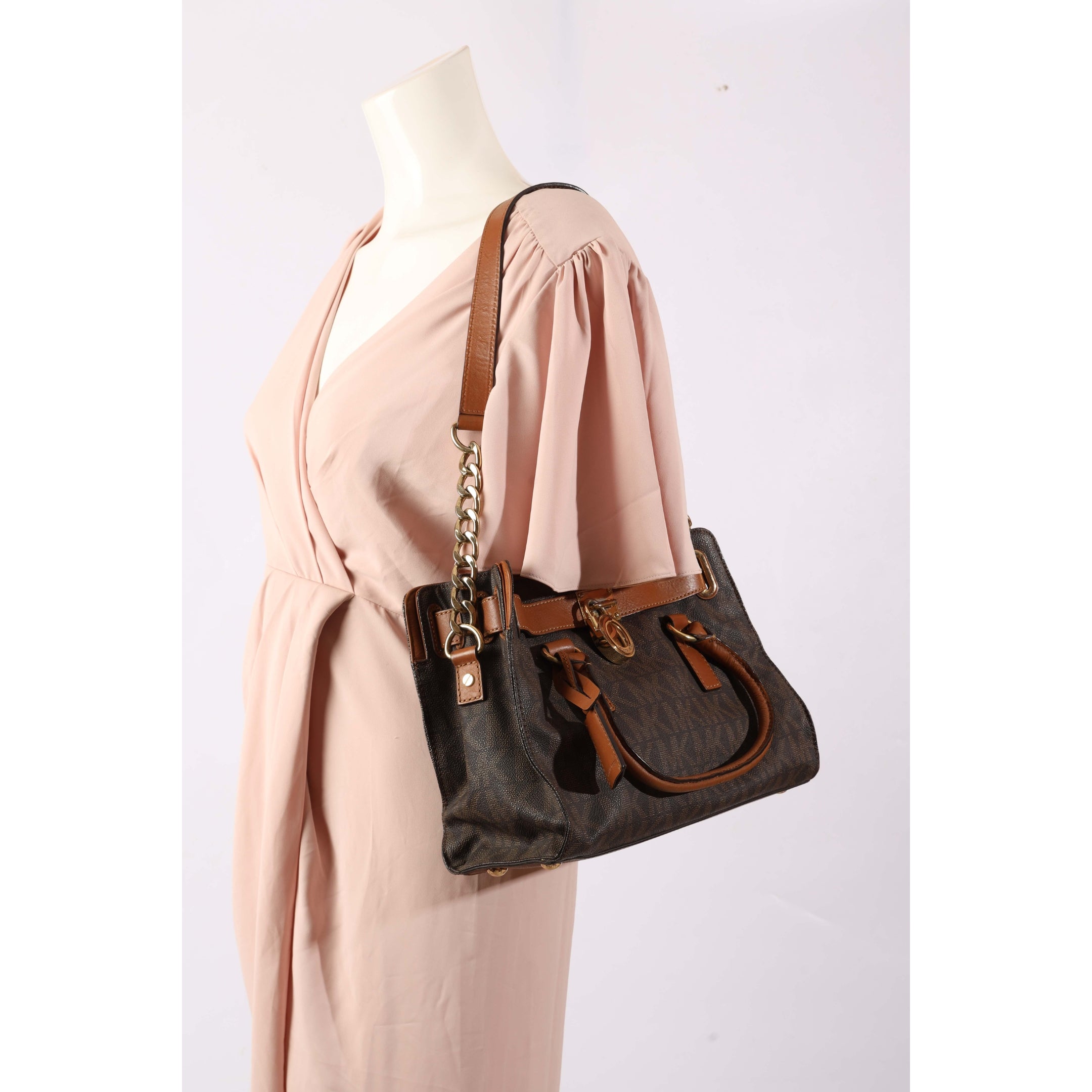 Michael Kors Hamilton Brown Logo Tote