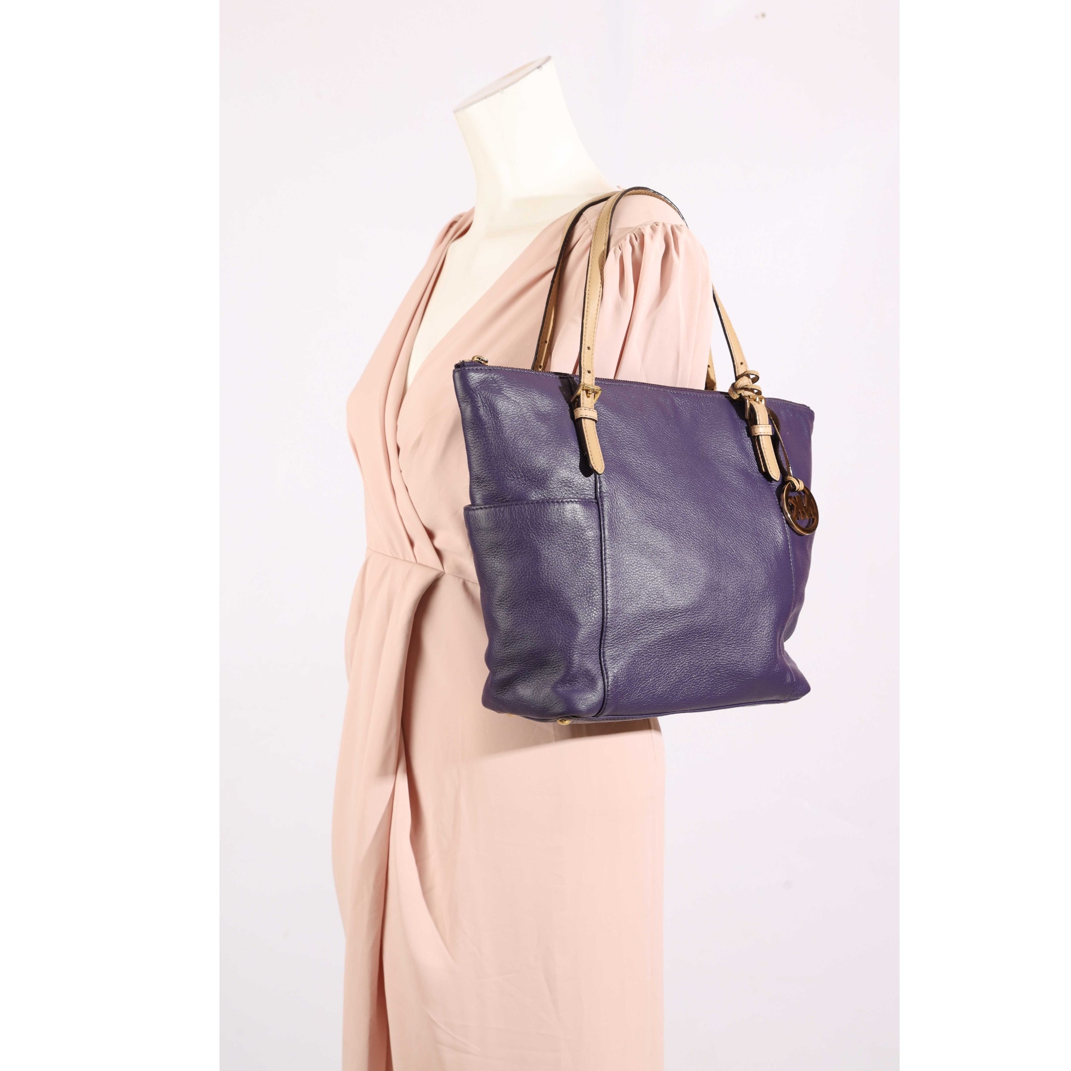 Michael Kors Violet Top Zip Jet Set Tote