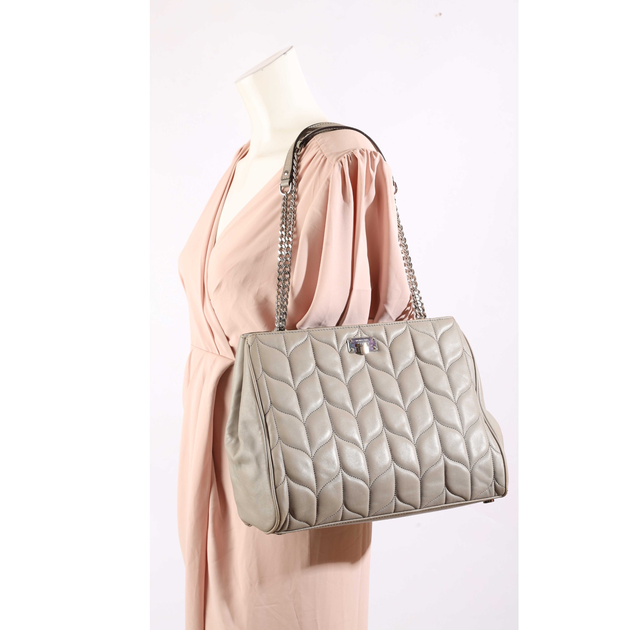 Michael Kors Grey Quilted Peyton Tote