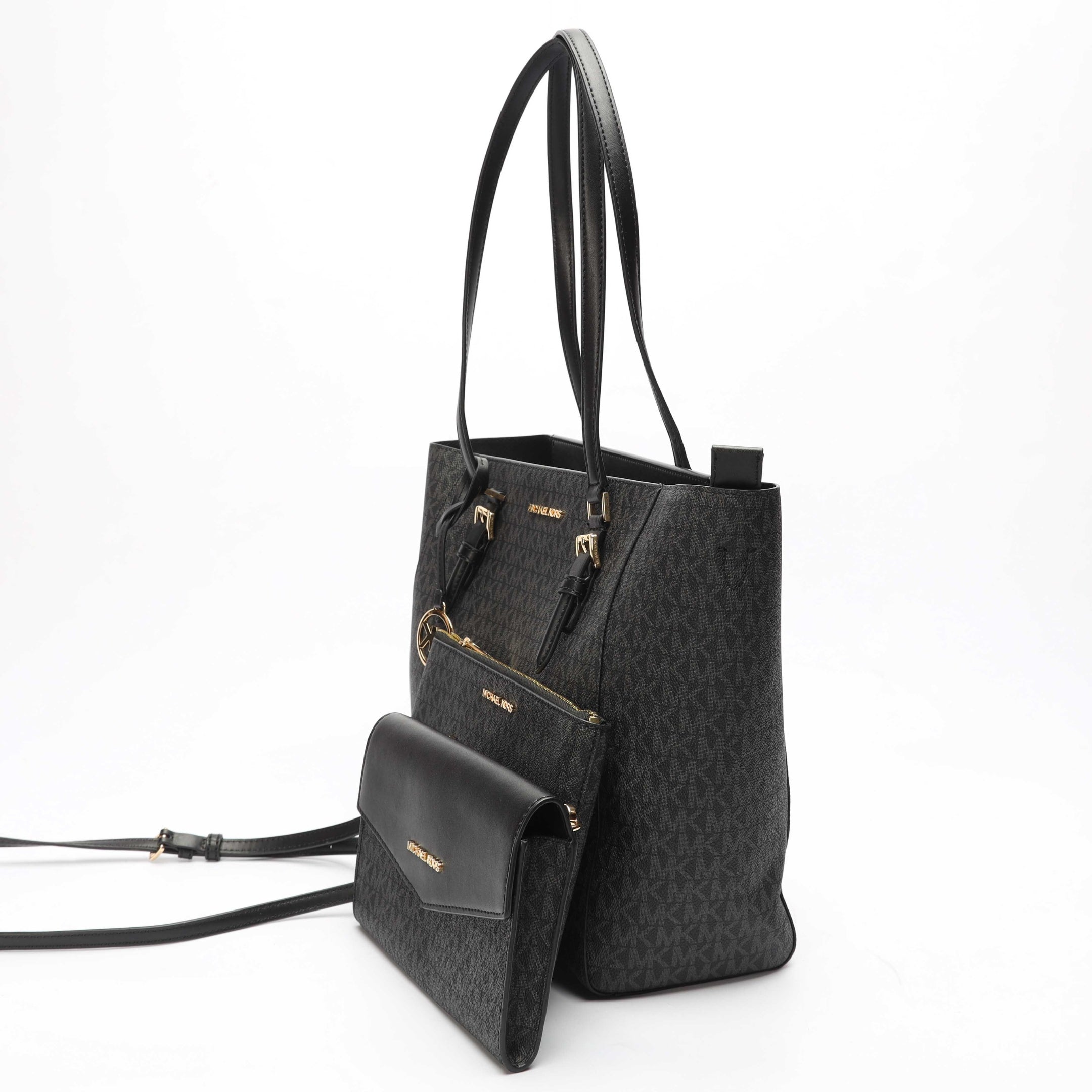 Michael Kors Charlotte Black Logo Large 3-in-1 Tote