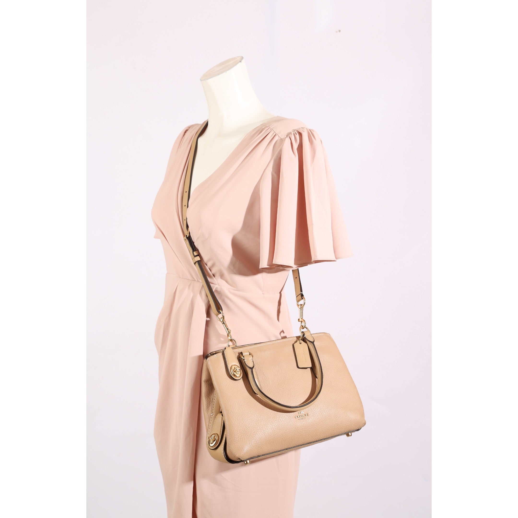 Coach Beige Brooklyn Carryall Satchel